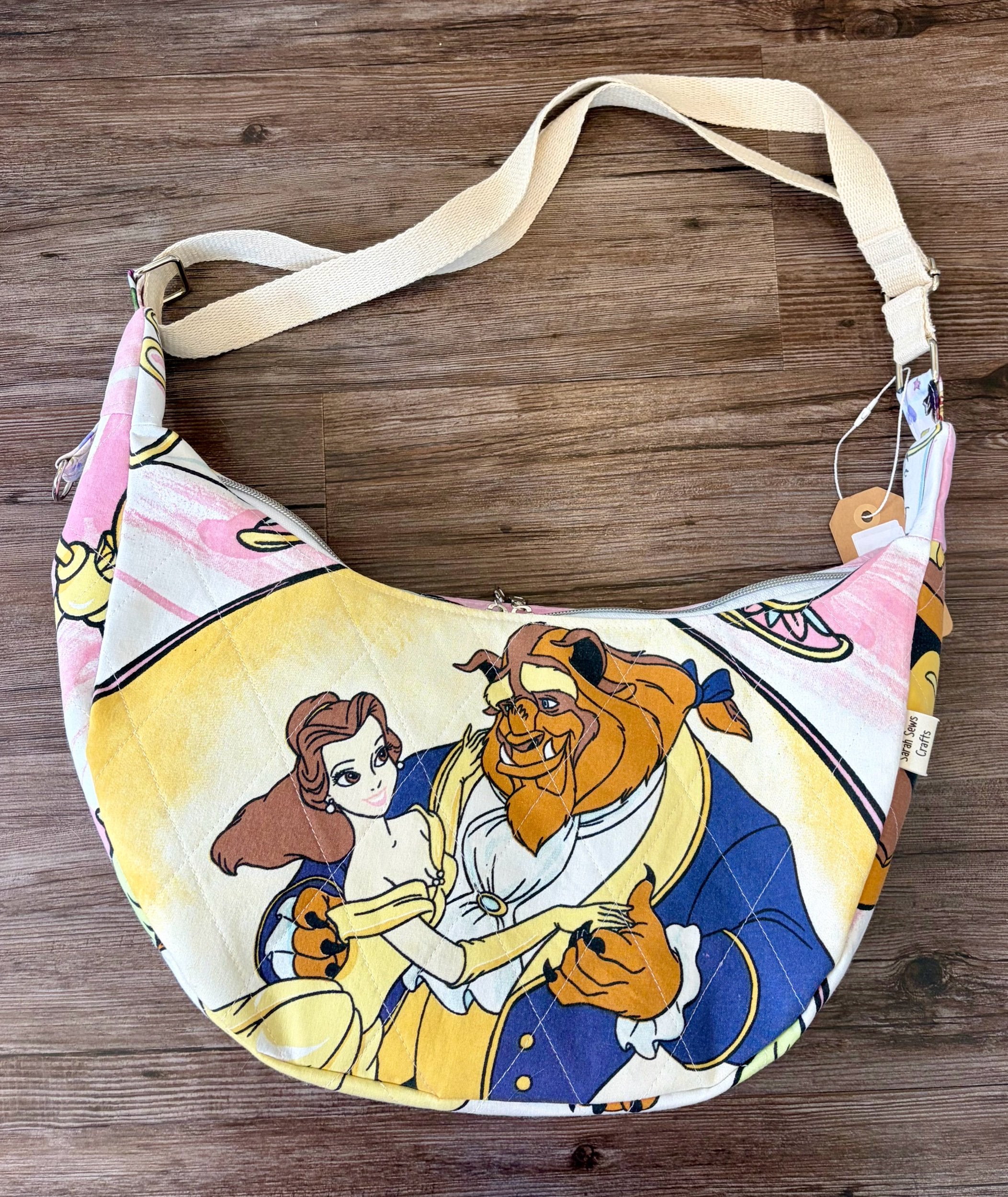 Upcycled Disney Beauty and the Beast Shoulder Bag