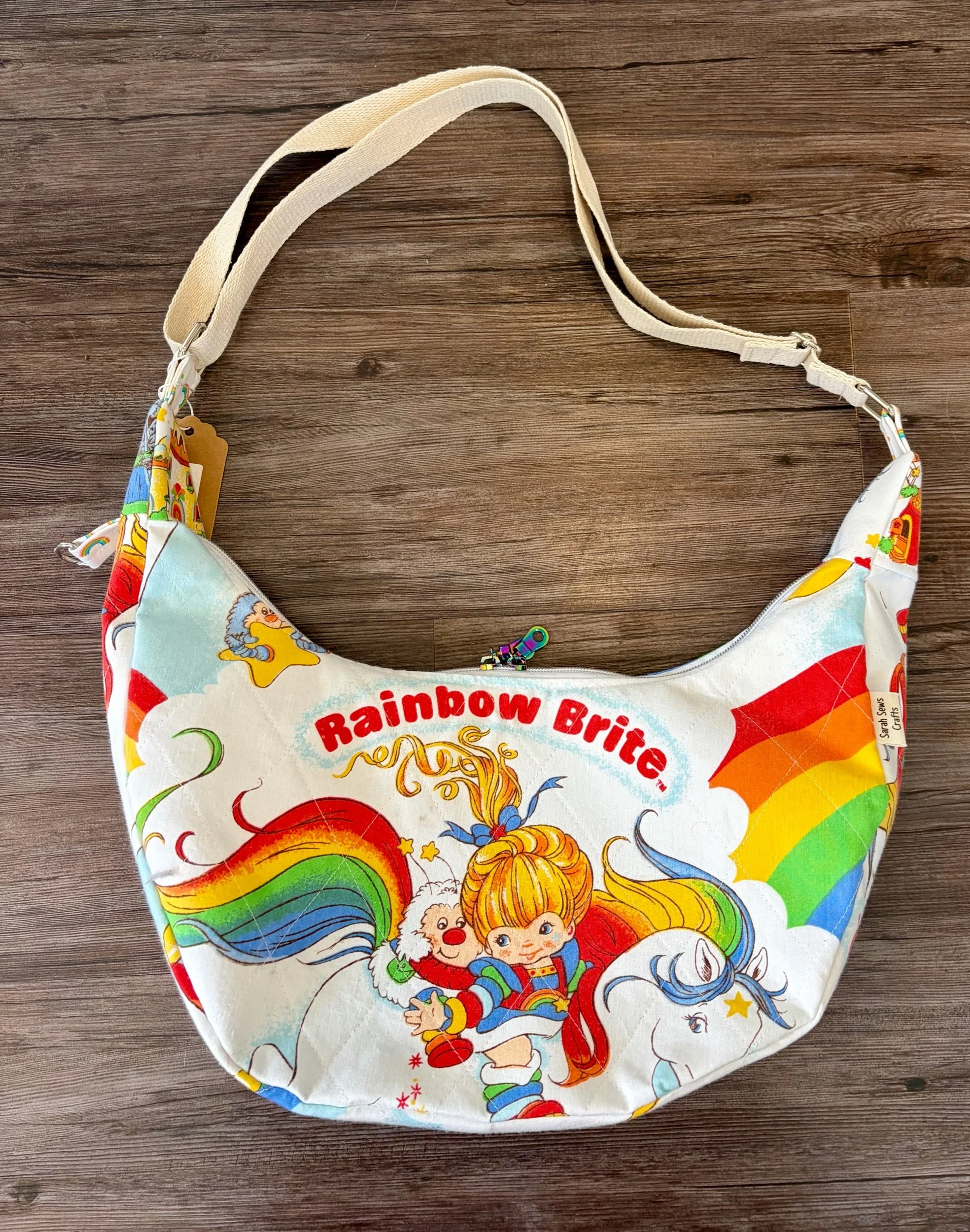 Upcycled Rainbow Brite Shoulder Bag