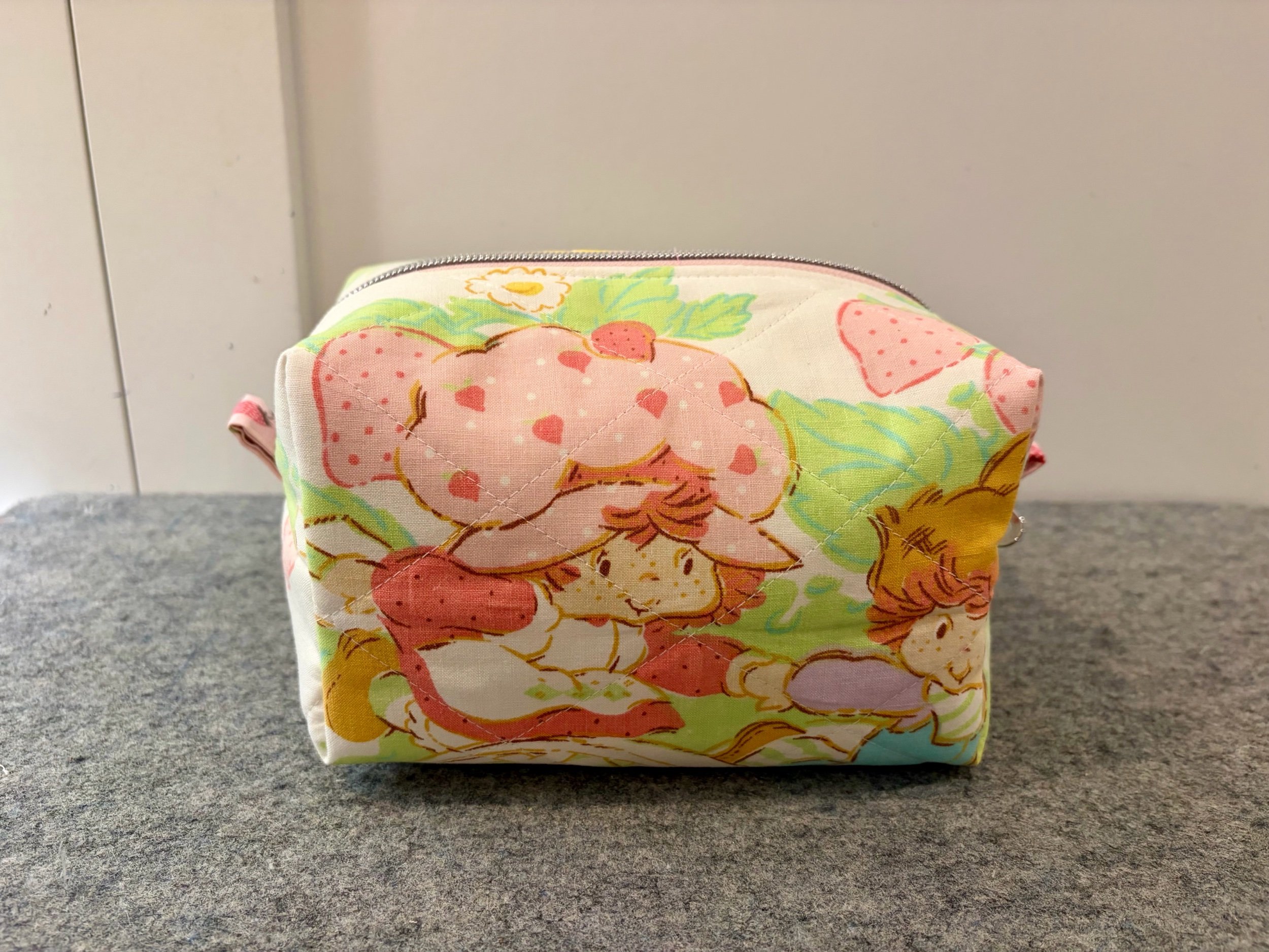 Upcycled Strawberry Shortcake Makeup Bag