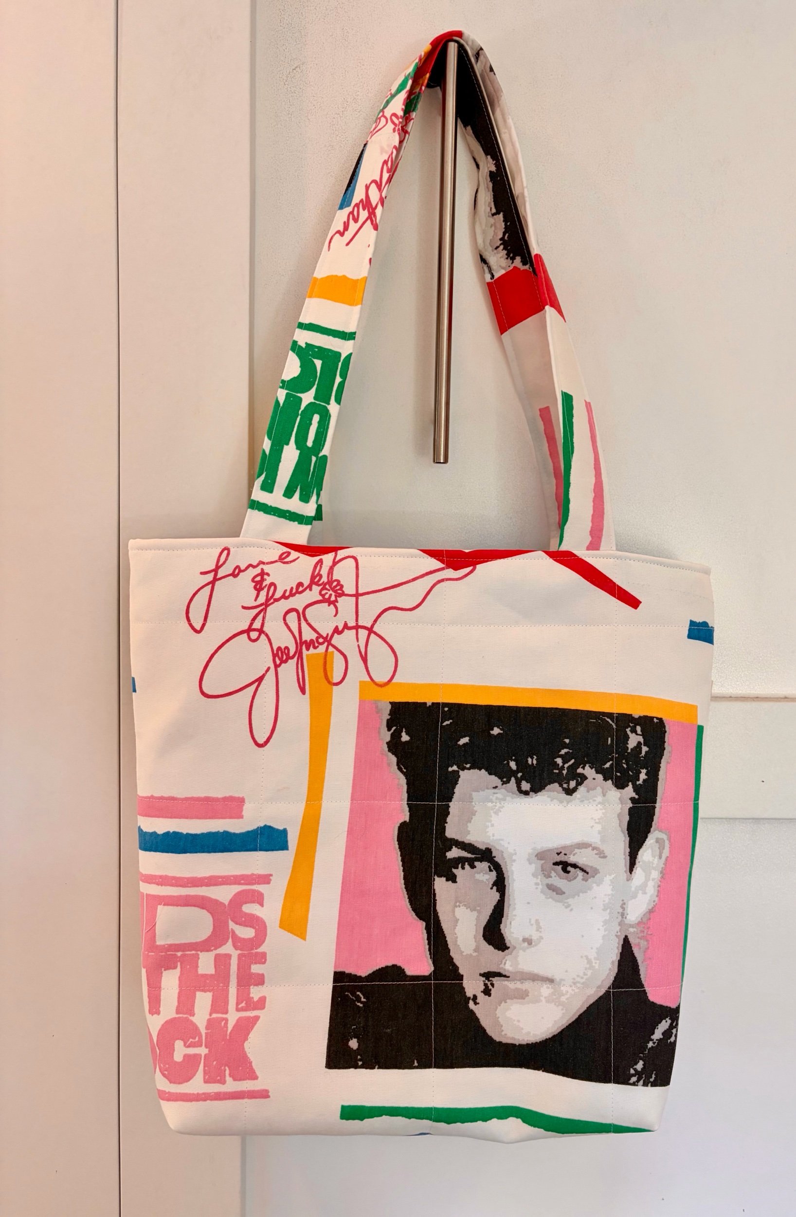 Upcycled New Kids On The Block Large Zippered Tote