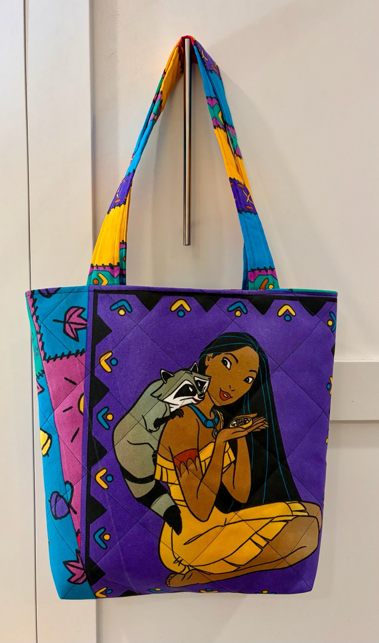 Upcycled Disney Pocahontas X-Large Zippered Tote