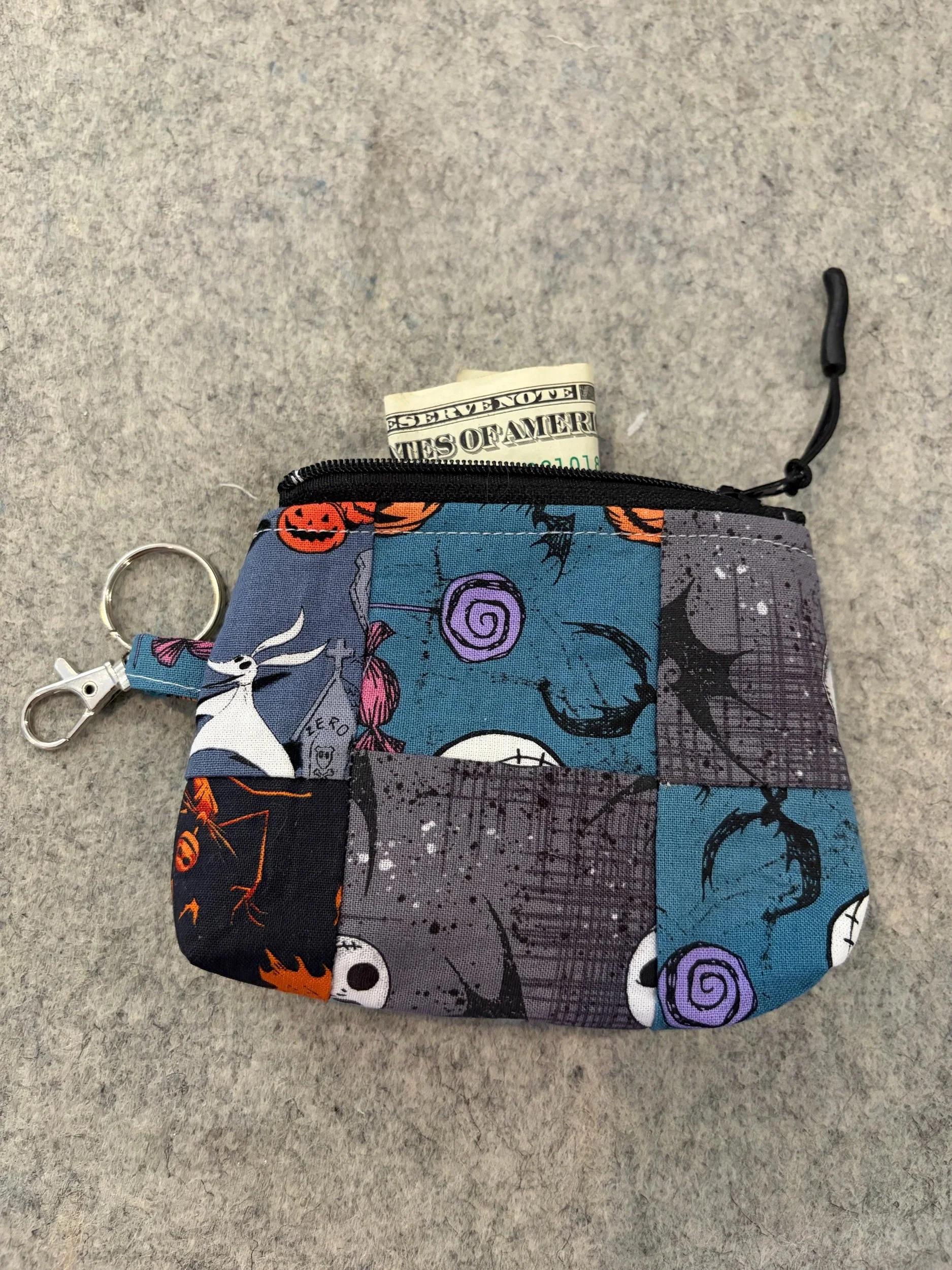 Disney Nightmare Before Christmas Patchwork Small Zippered Pouch