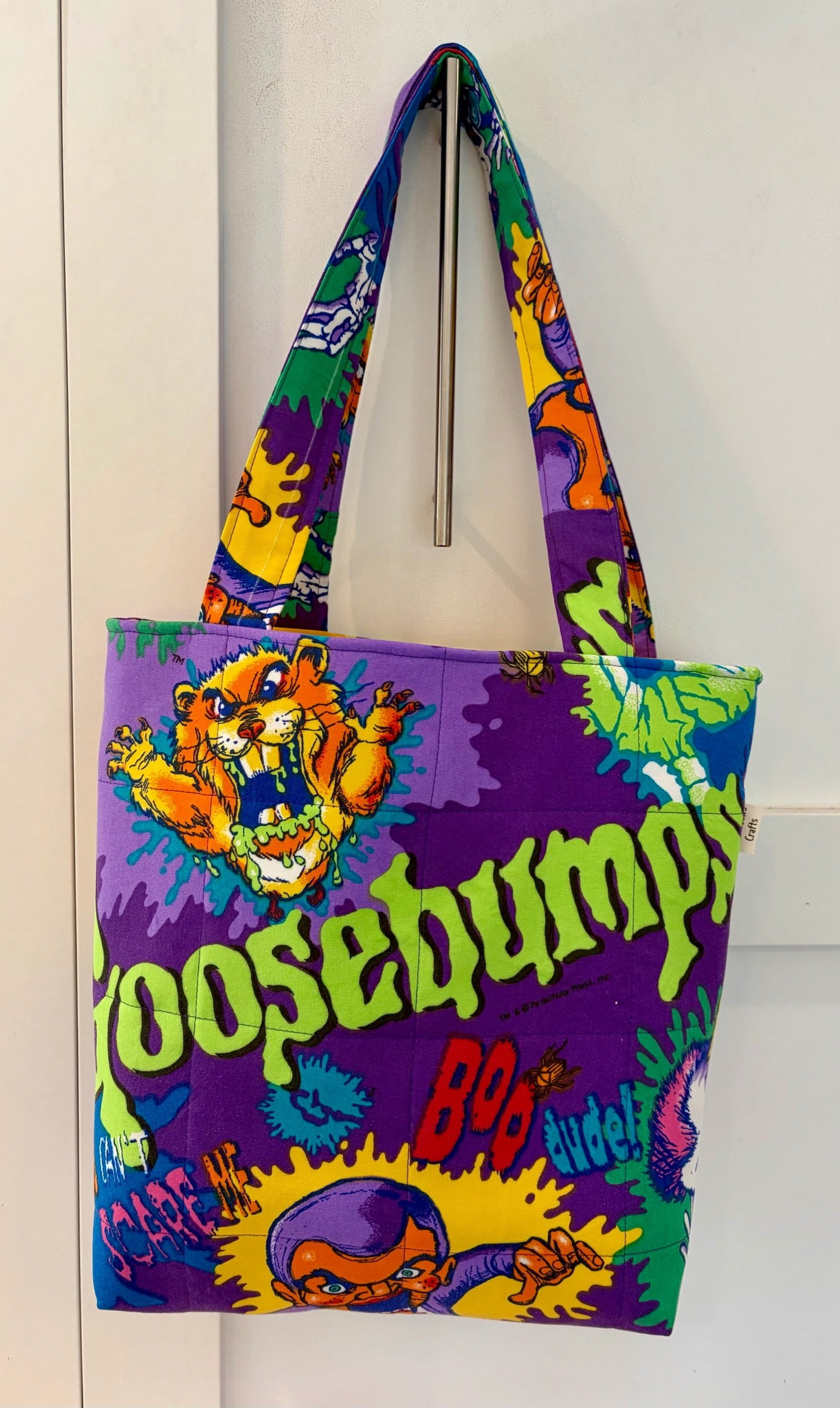 Upcycled Goosebumps Large Zippered Tote