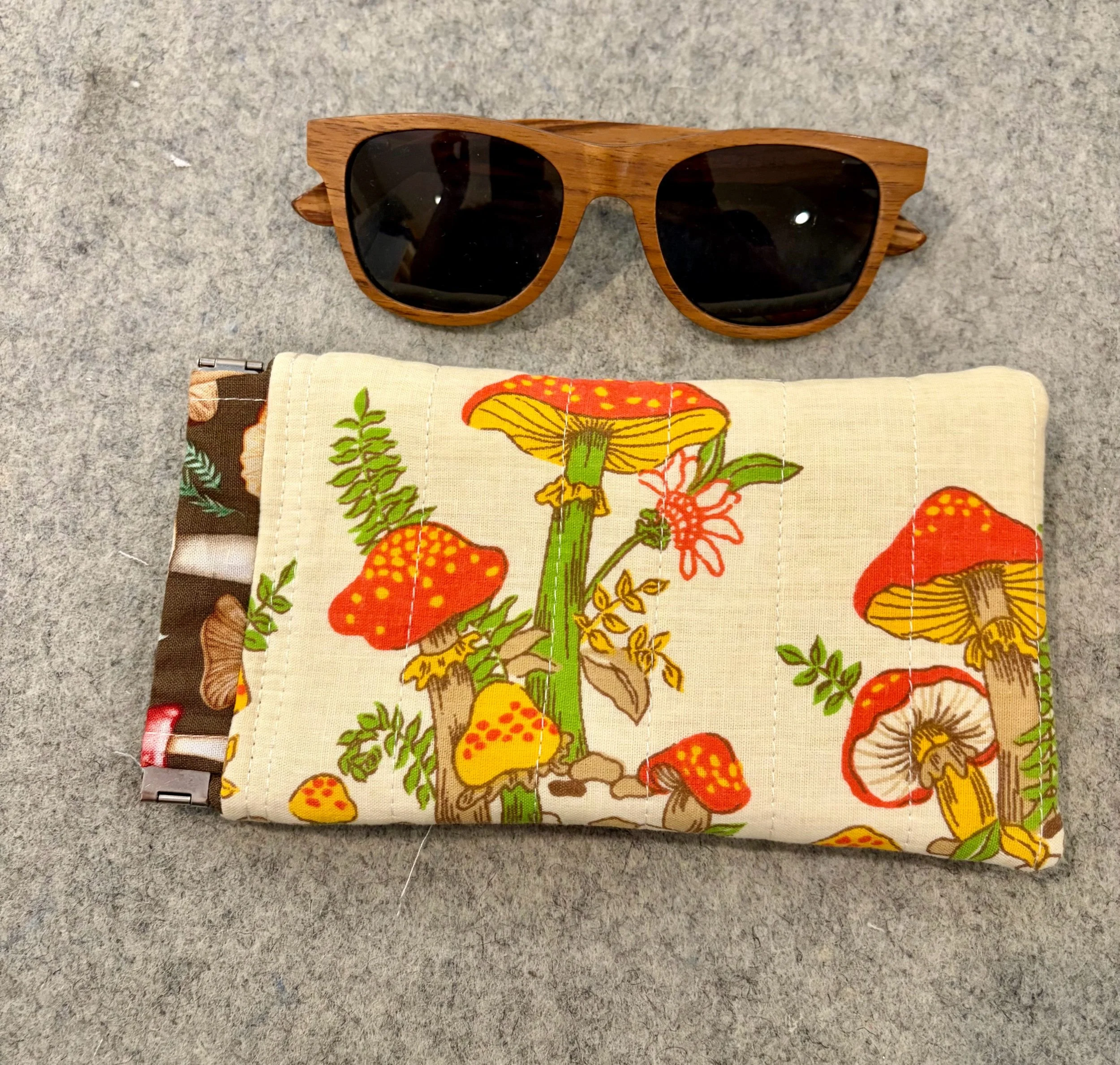 Upcycled Mushroom Sunglass Pouch