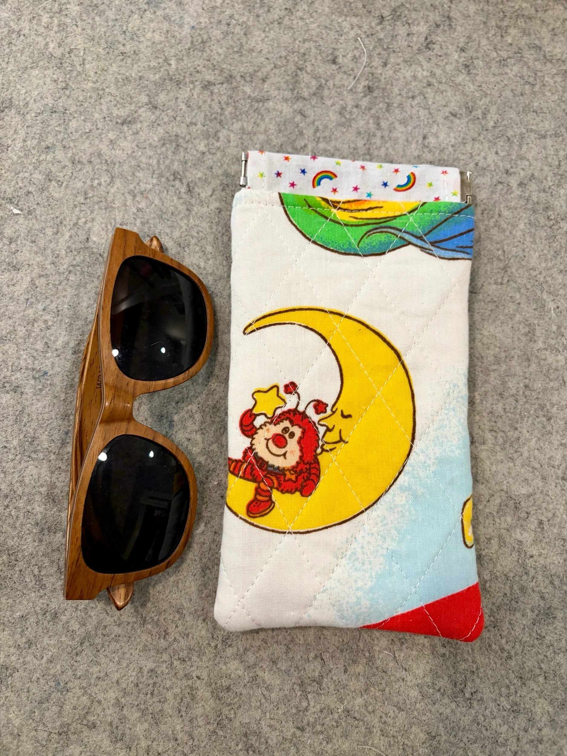 Upcycled Rainbow Brite Sunglass Pouch