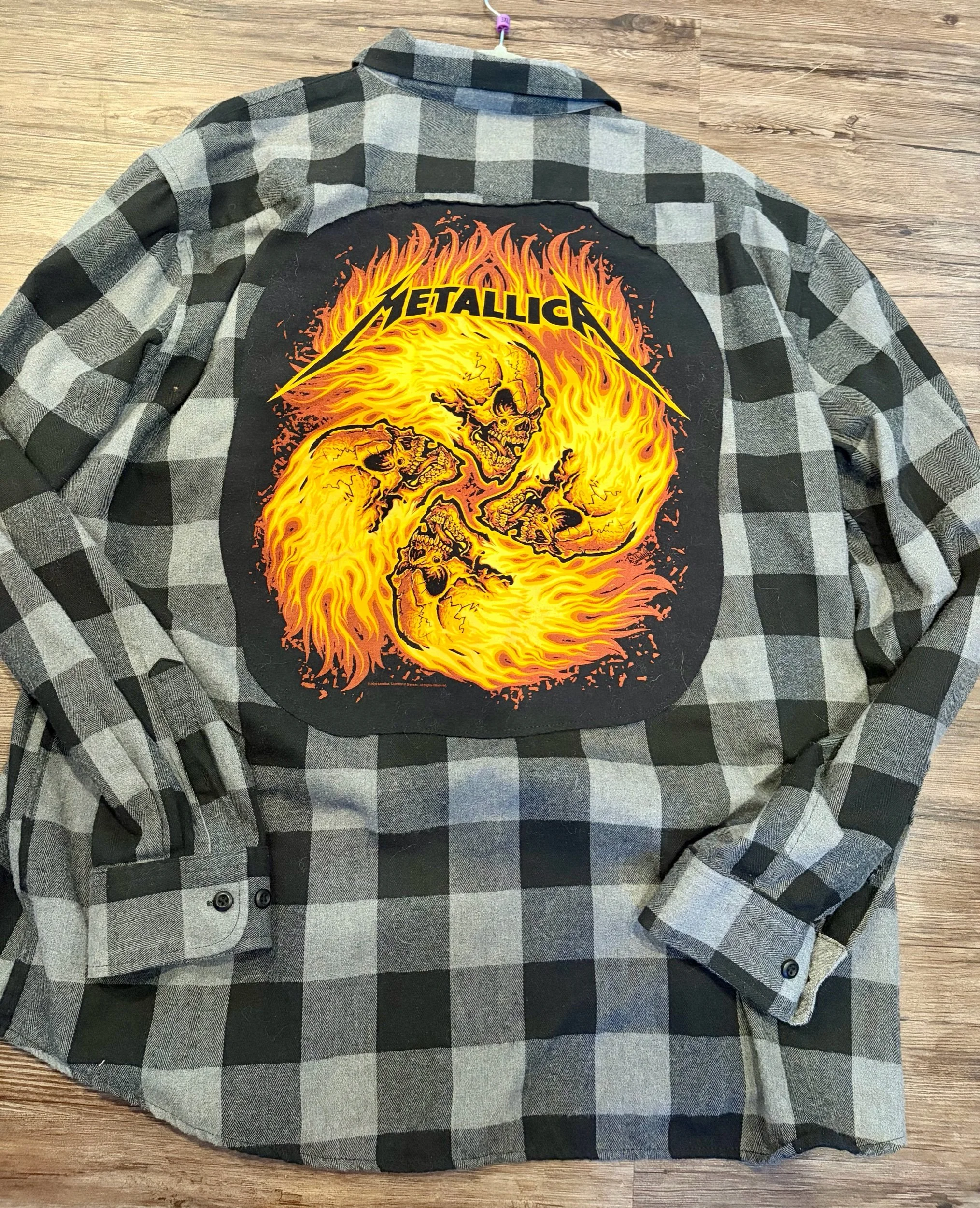 Upcycled Metallica 3XLarge Flannel