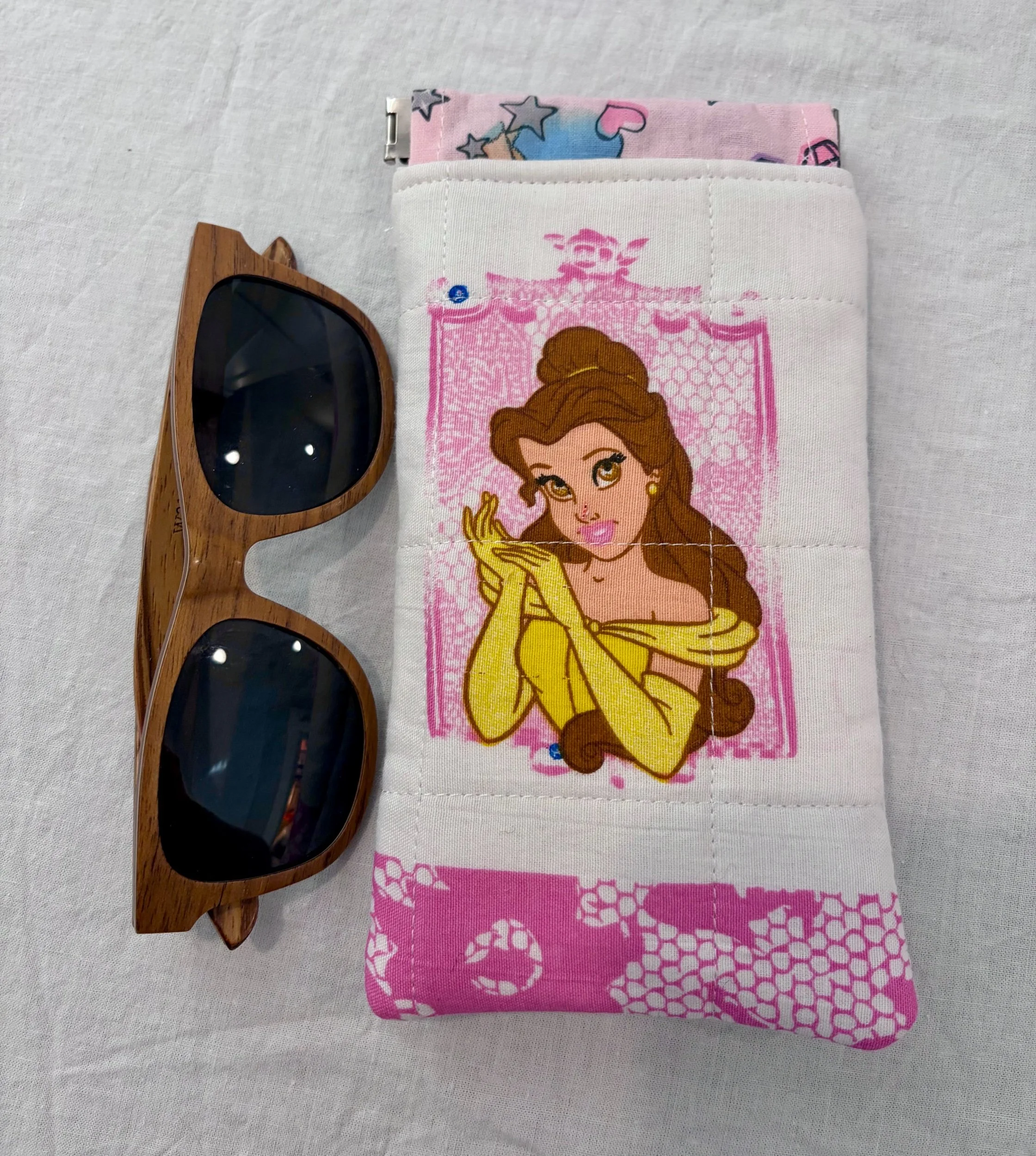 Upcycled Disney Belle Sunglass Pouch