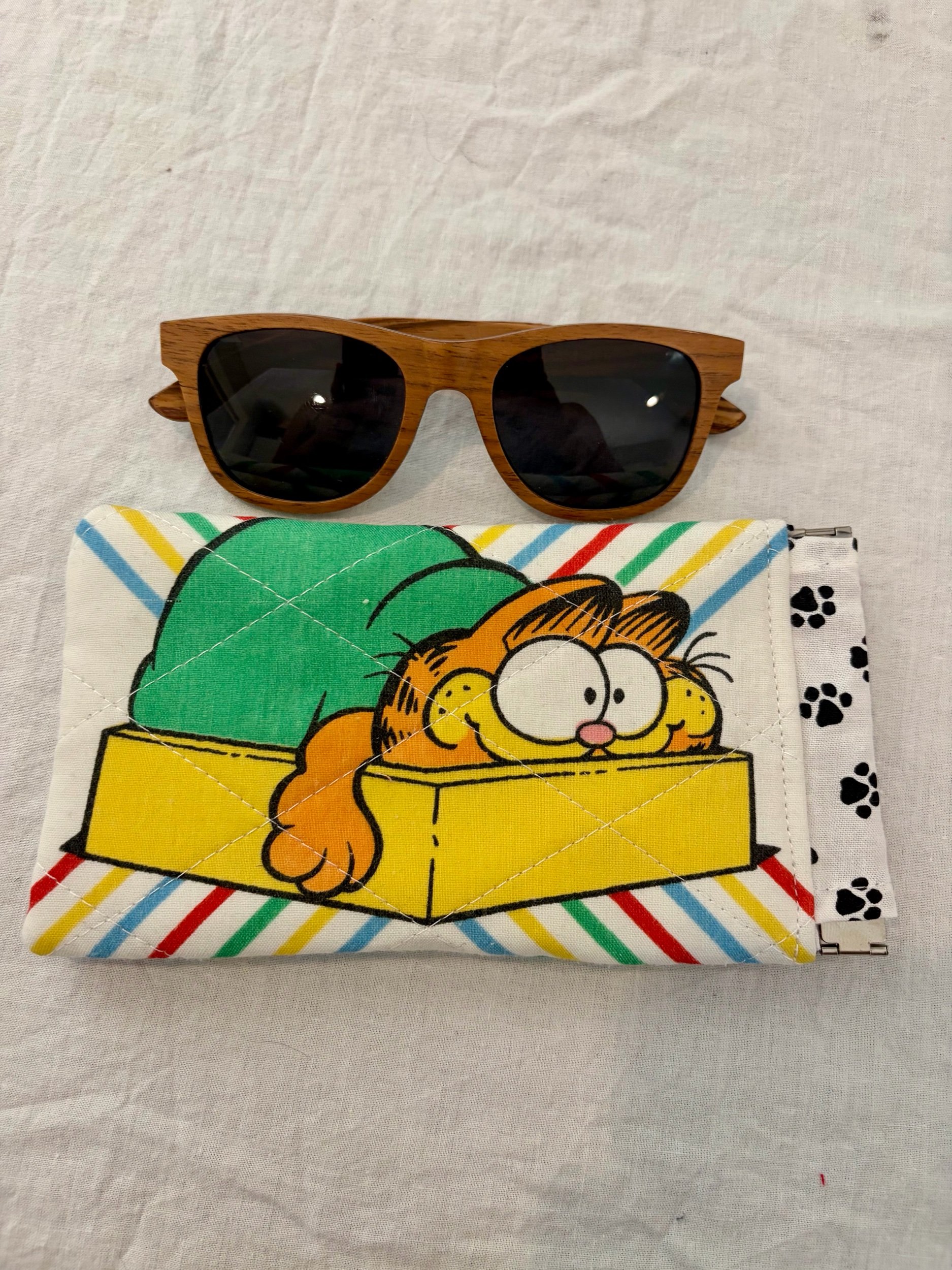 Upcycled Garfield Sunglass Pouch