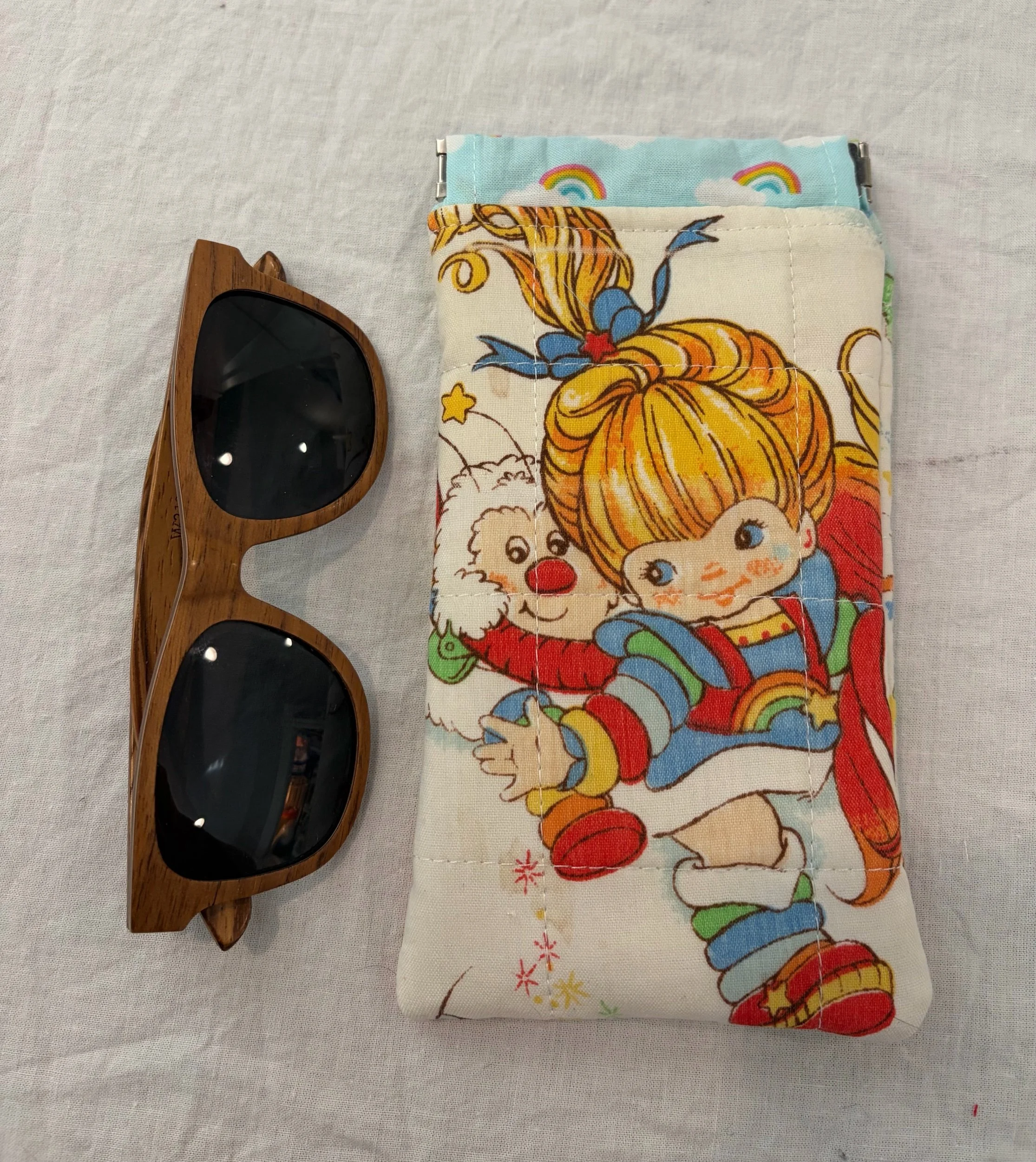 Upcycled Rainbow Brite Sunglass Pouch