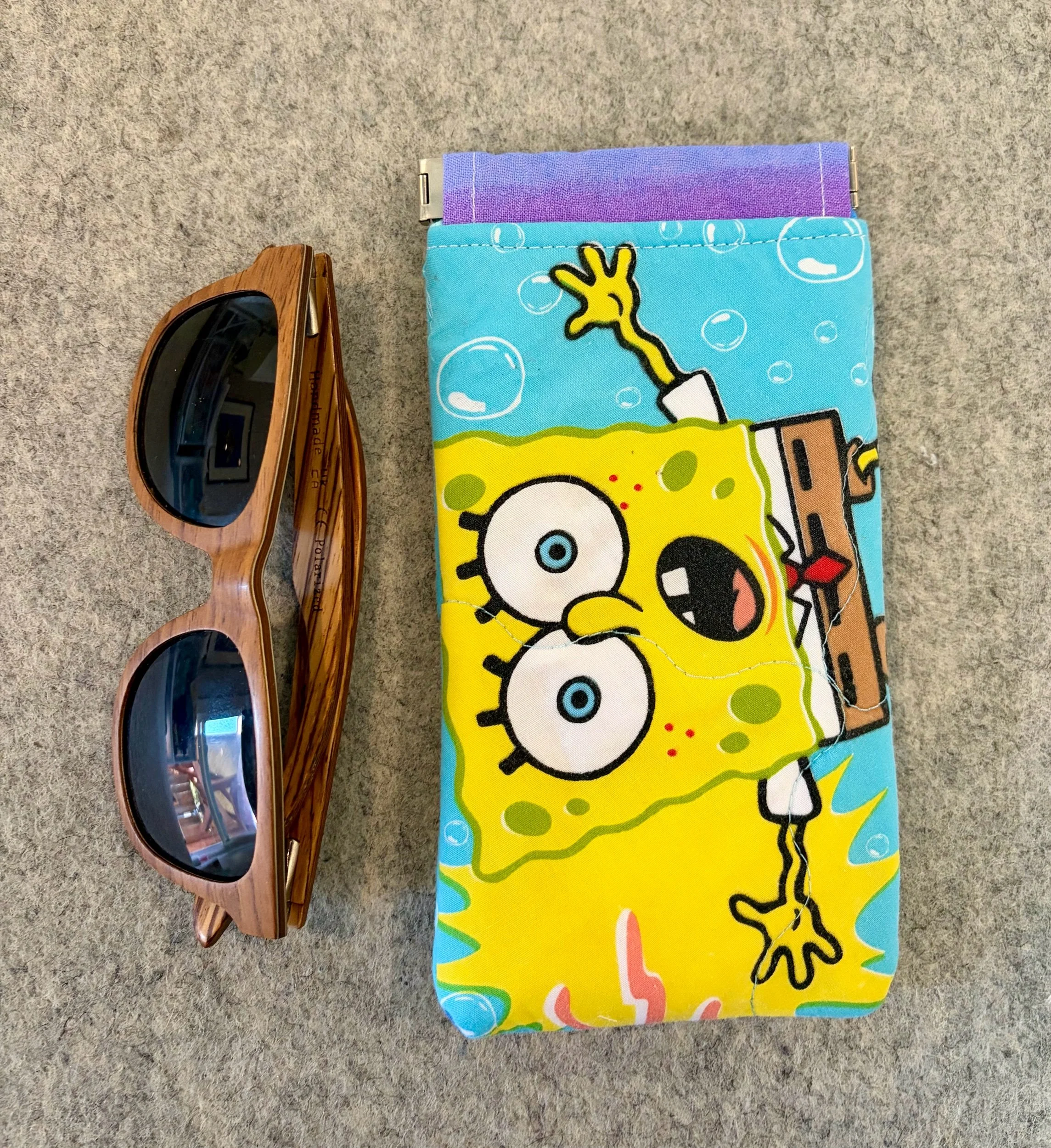 Upcycled SpongeBob SquarePants Sunglass Pouch
