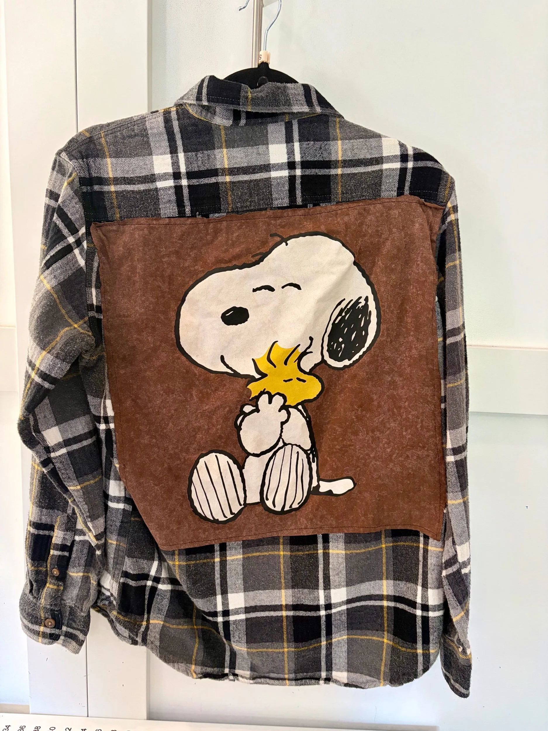 Upcycled Snoopy Small Flannel
