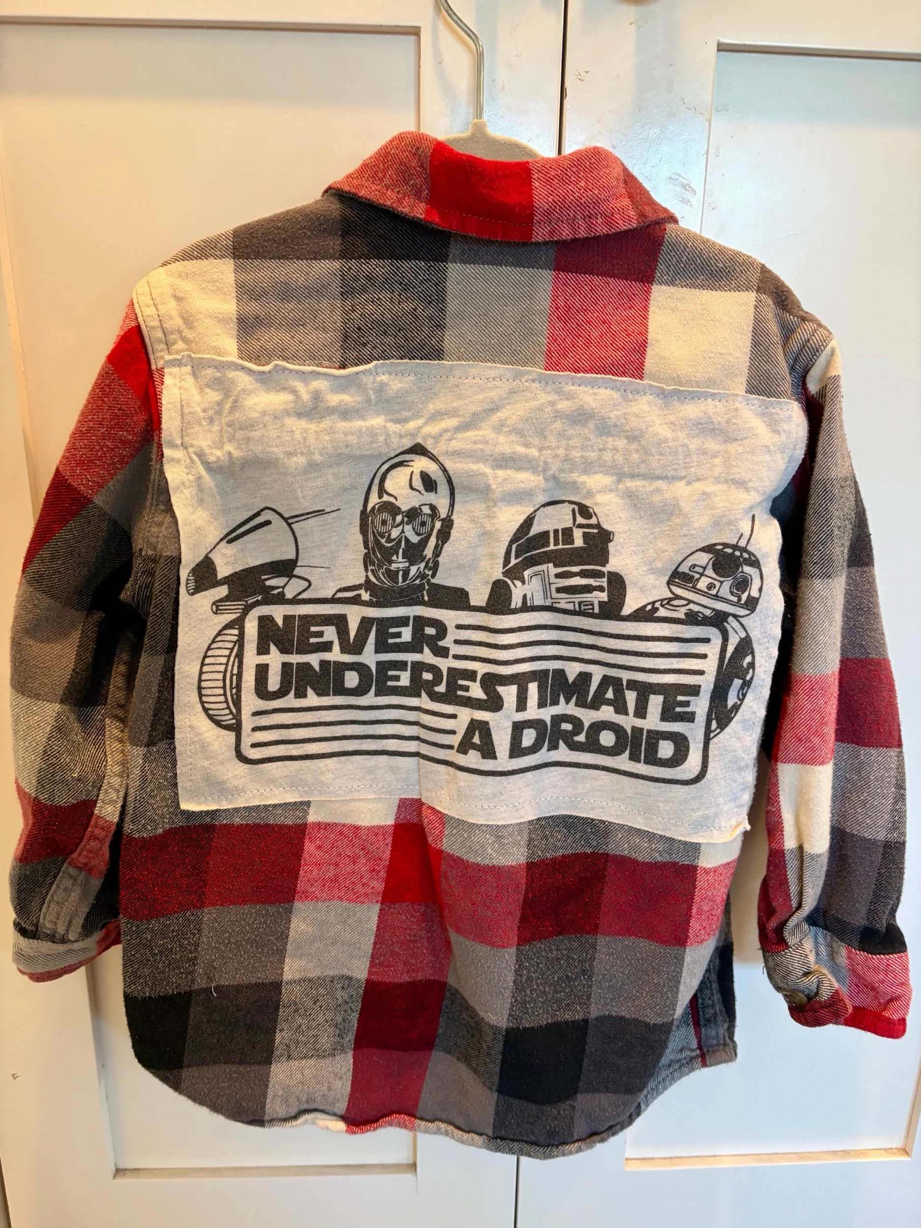 Upcycled Star Wars Kid Size Flannel