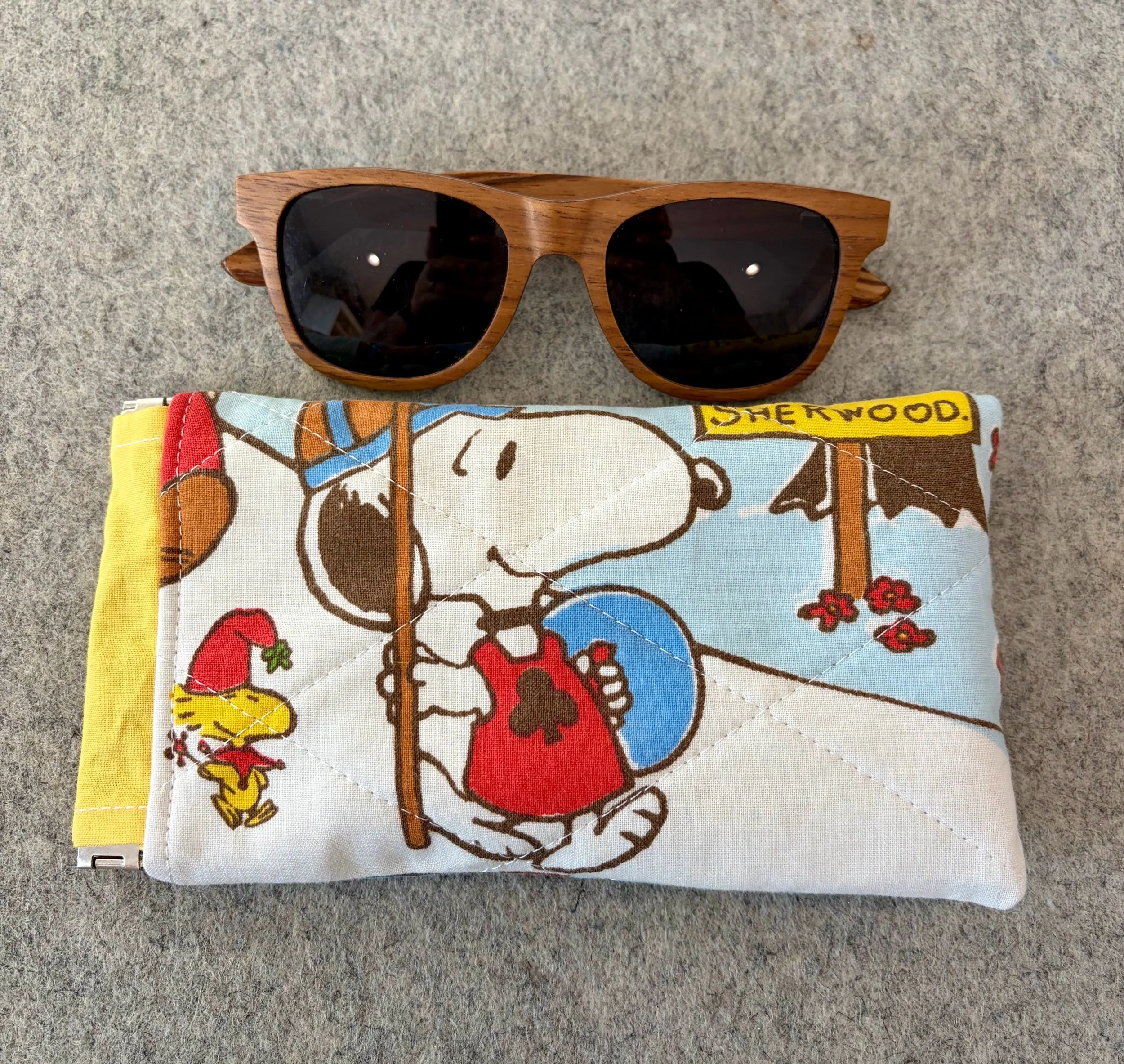 Upcycled Charlie Brown Sunglass Pouch