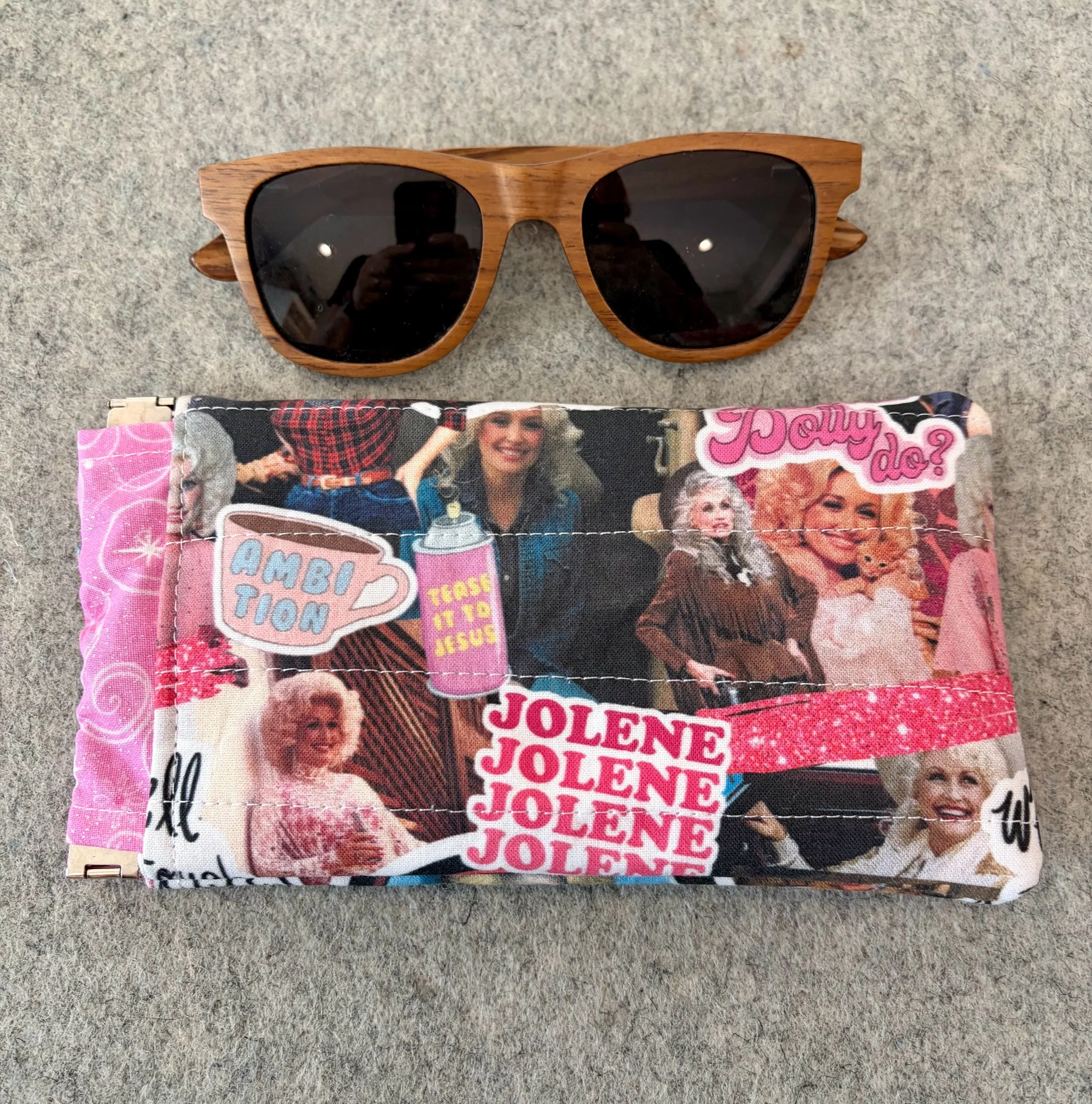 Dolly Parton Quilted Sunglass Pouch