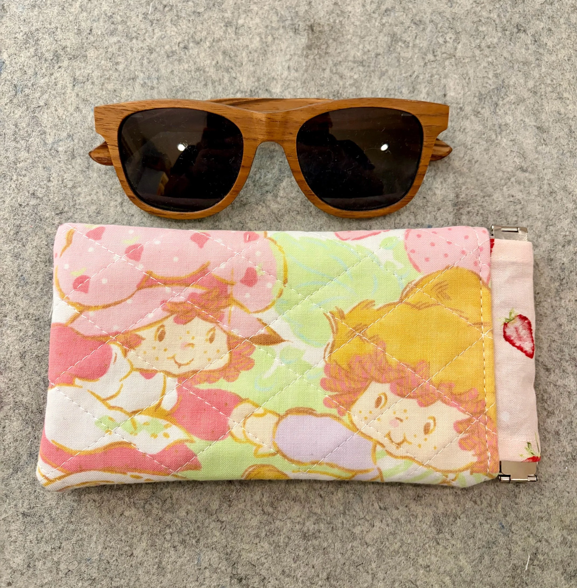 Upcycled Strawberry Shortcake Sunglass Pouch