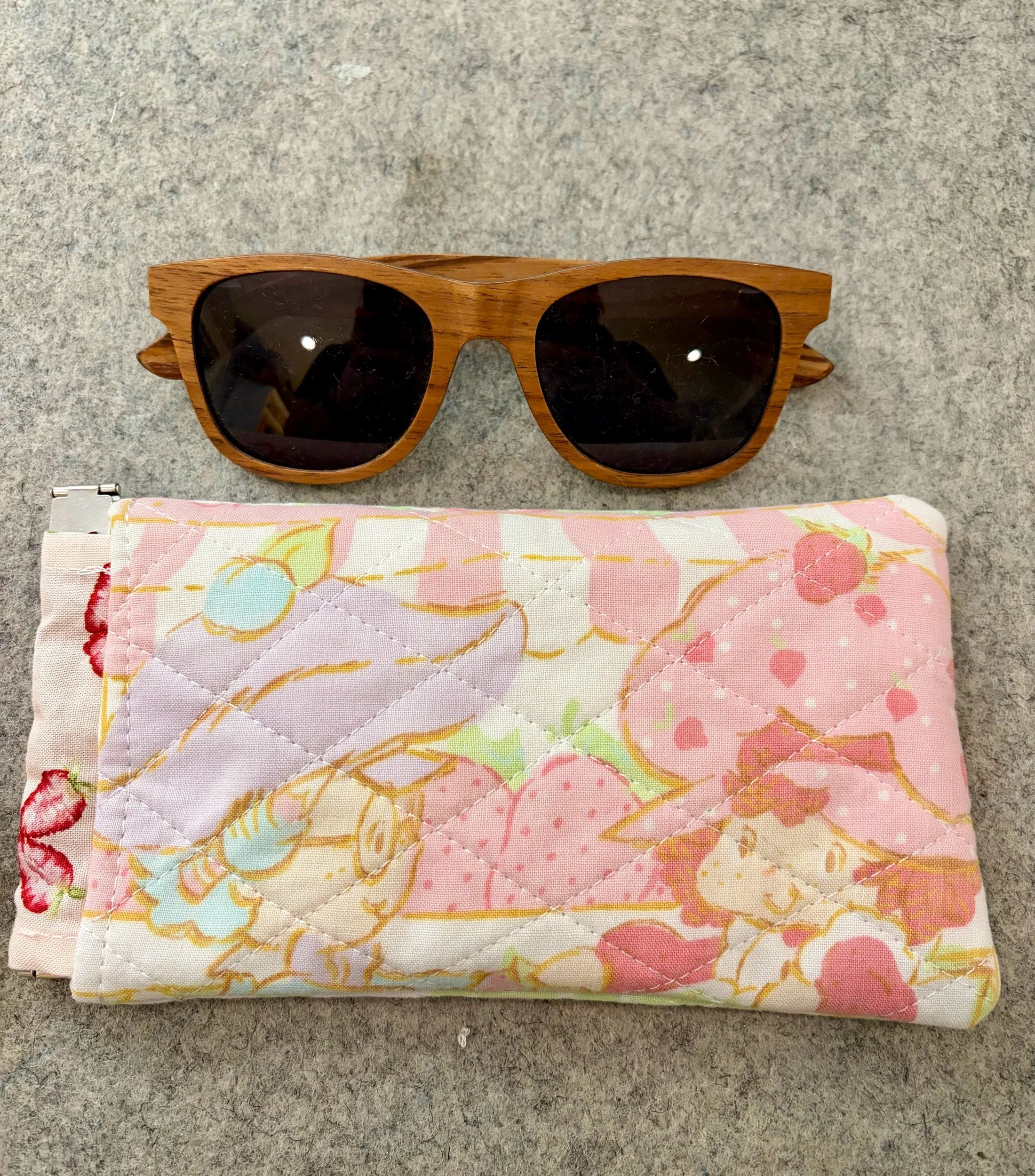 Upcycled Strawberry Shortcake Sunglass Pouch