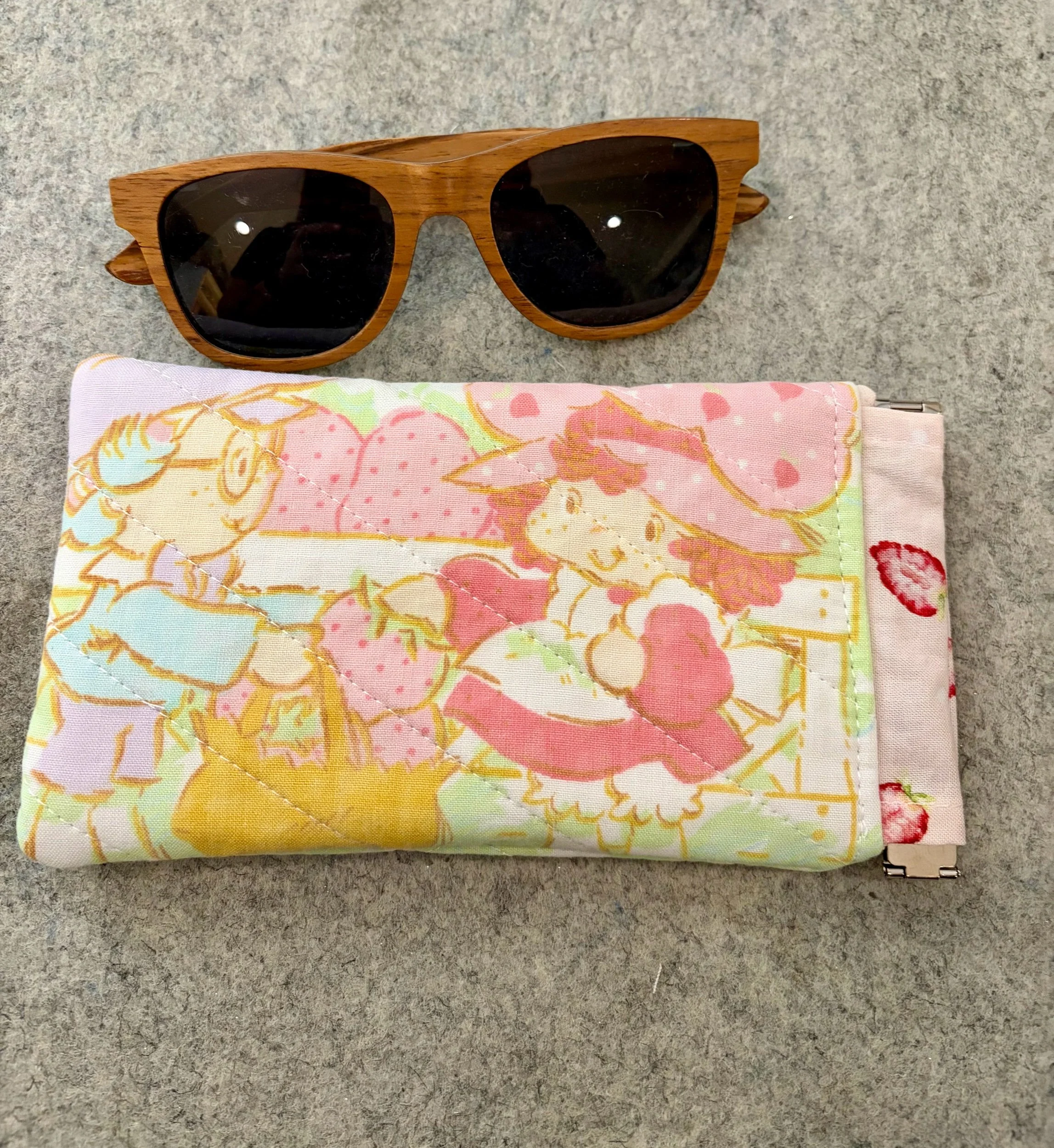 Upcycled Strawberry Shortcake Sunglass Pouch