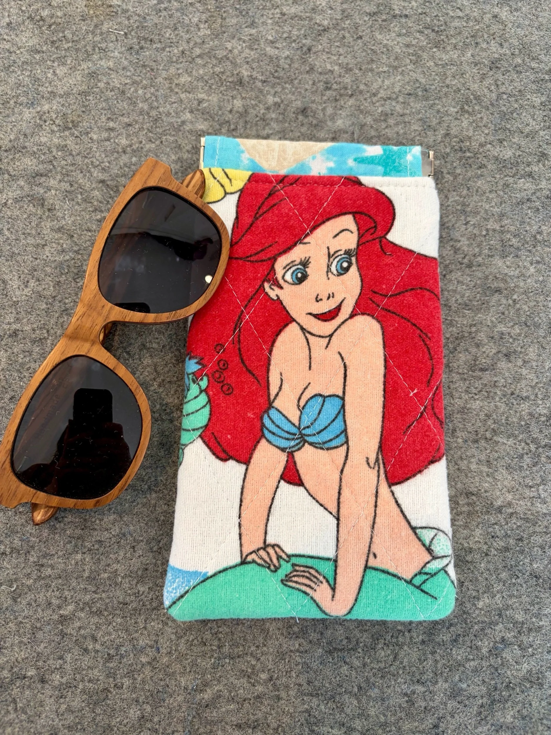 Upcycled Disney The Little Mermaid Sunglass Pouch
