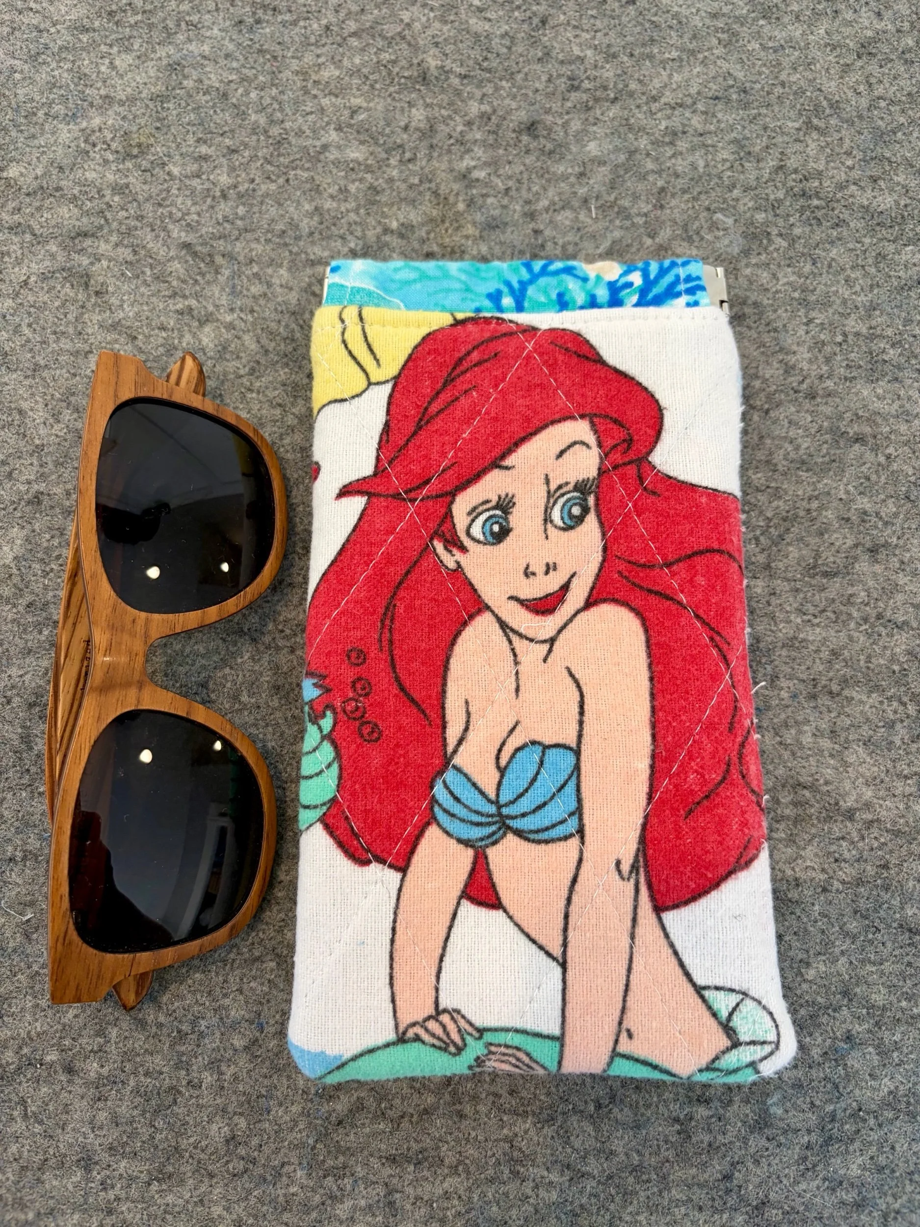 Upcycled Disney The Little Mermaid Sunglass Pouch