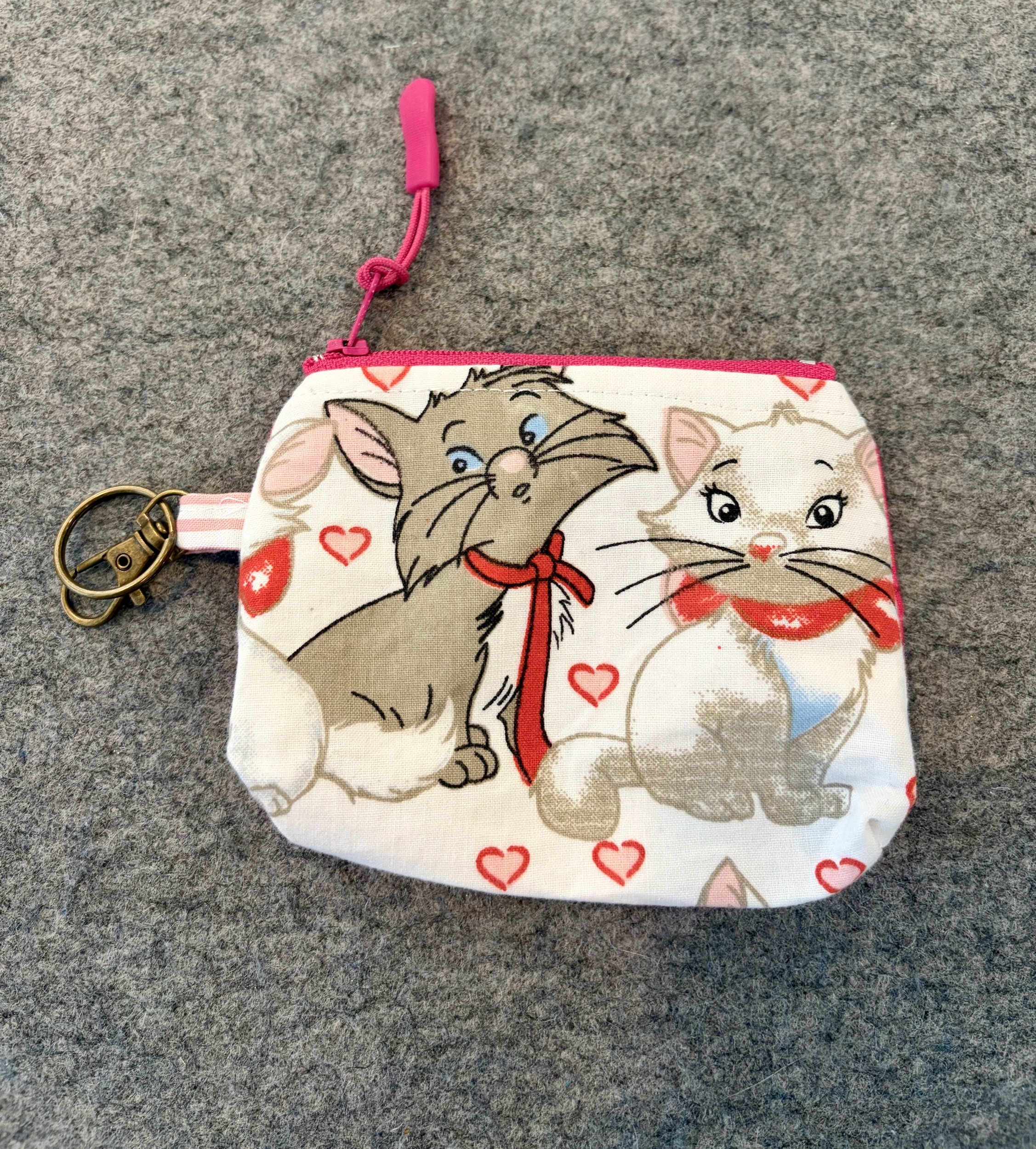 Upcycled Disney Aristocrats Small Zippered Pouch