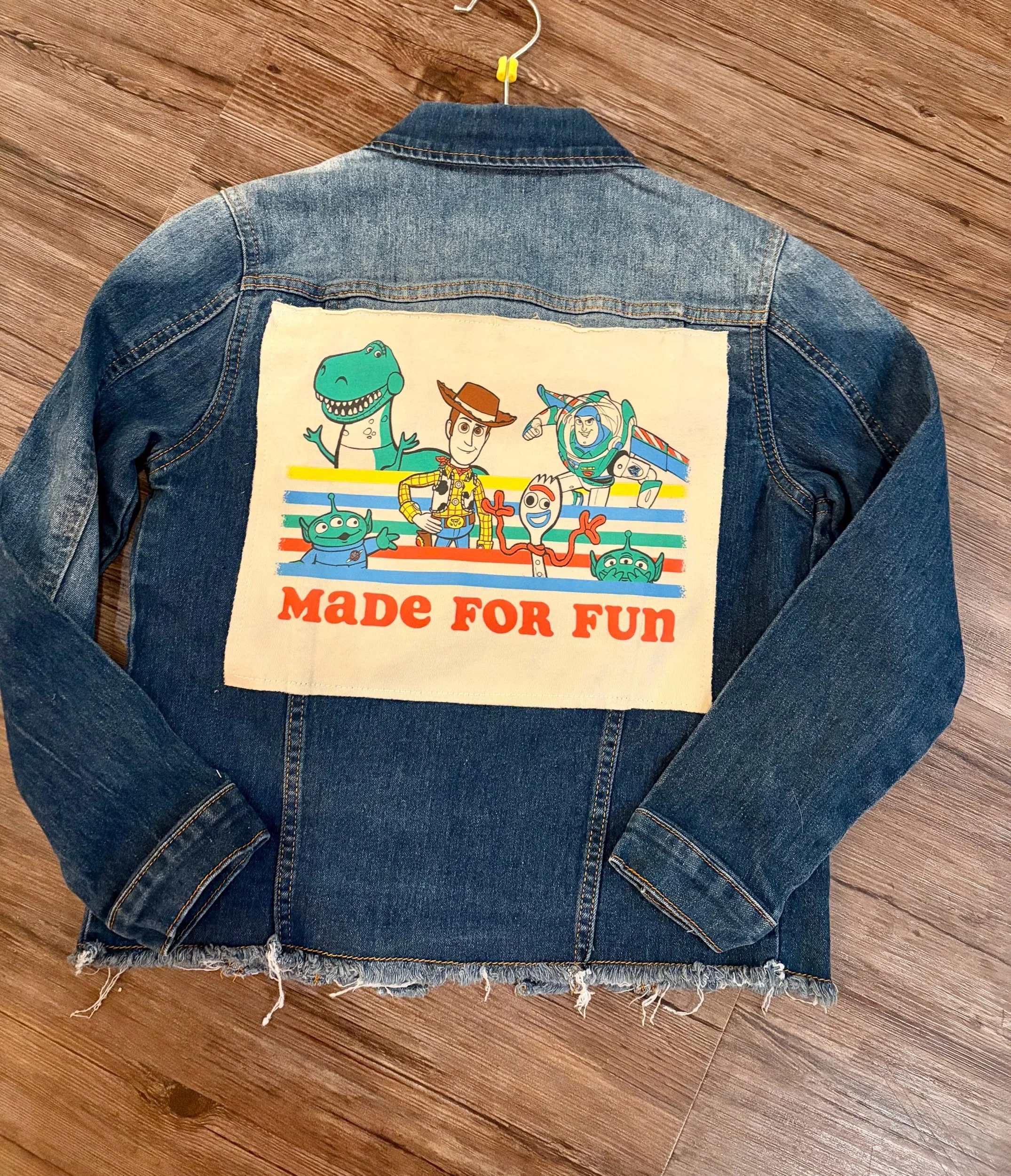 Upcycled Disney Toy Story Kid Size Jean Jacket