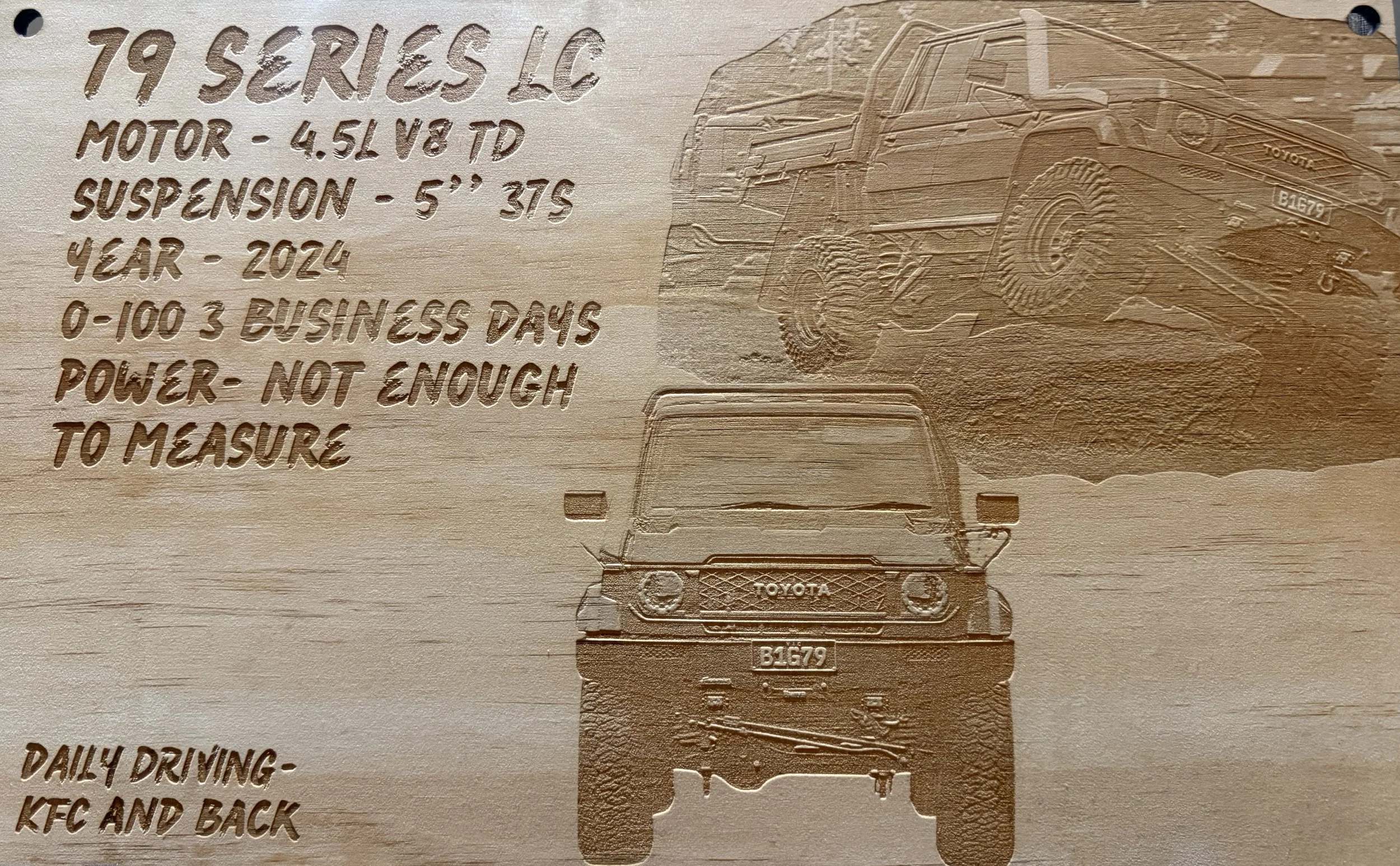 Custom car Engraving