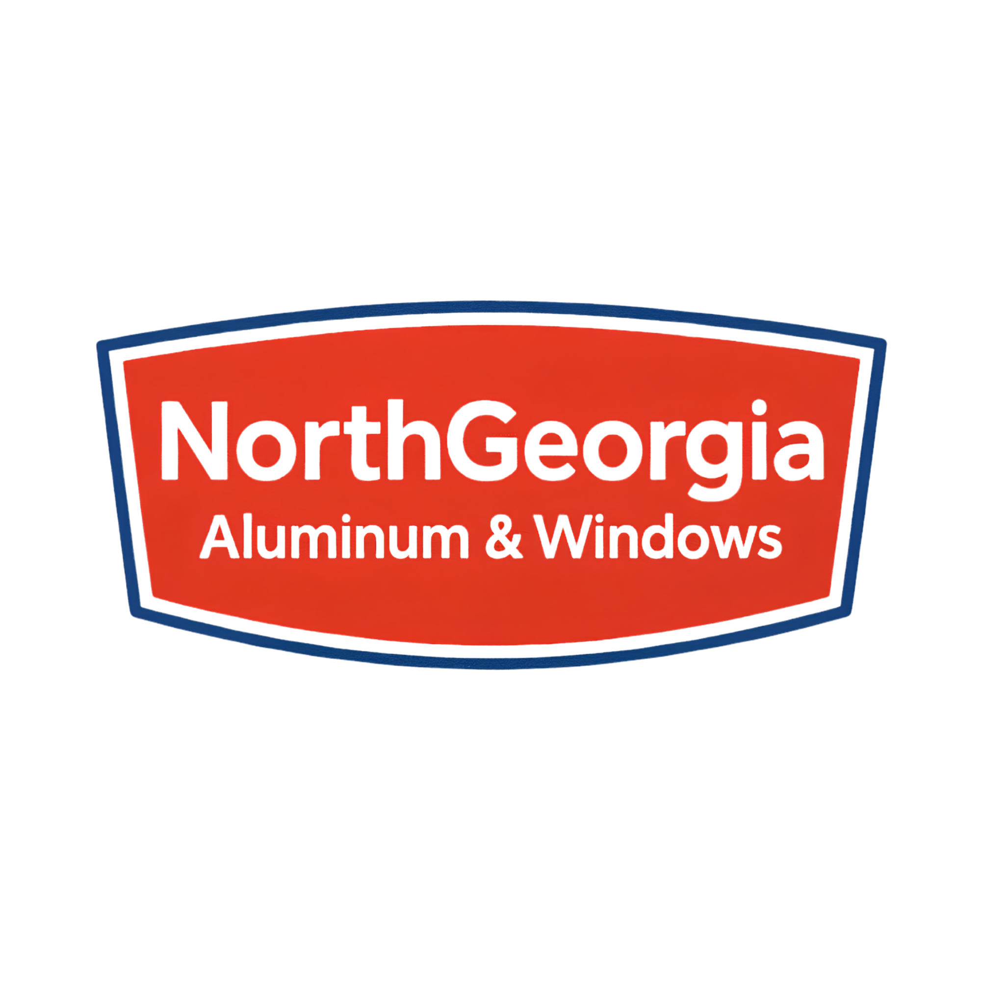 The logo for North Georgia Aluminum & Windows, featuring an outline of a house with the company name in bold letters and a red background.