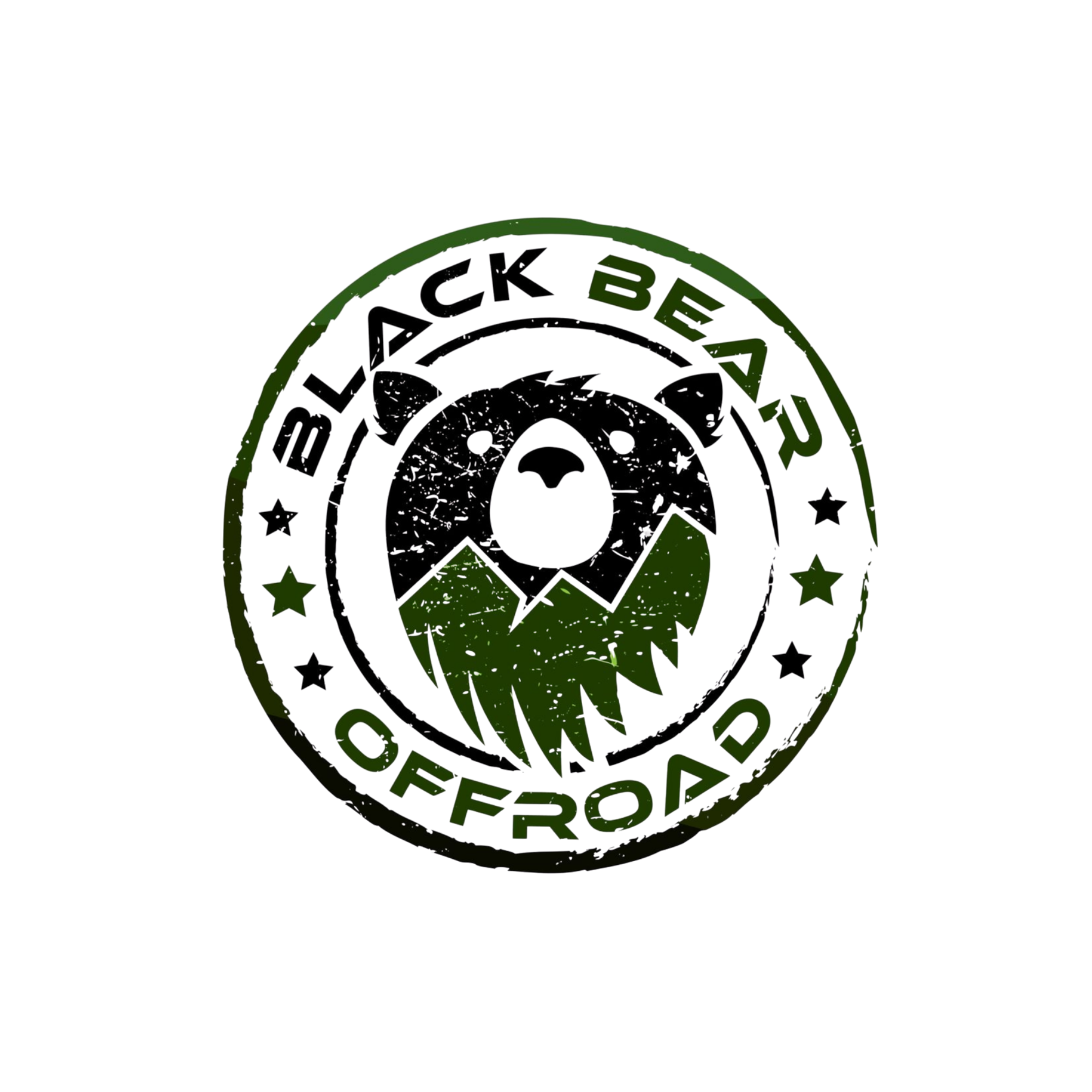 A circular logo with a dark background and green outlines featuring stars, a gear, and text elements.