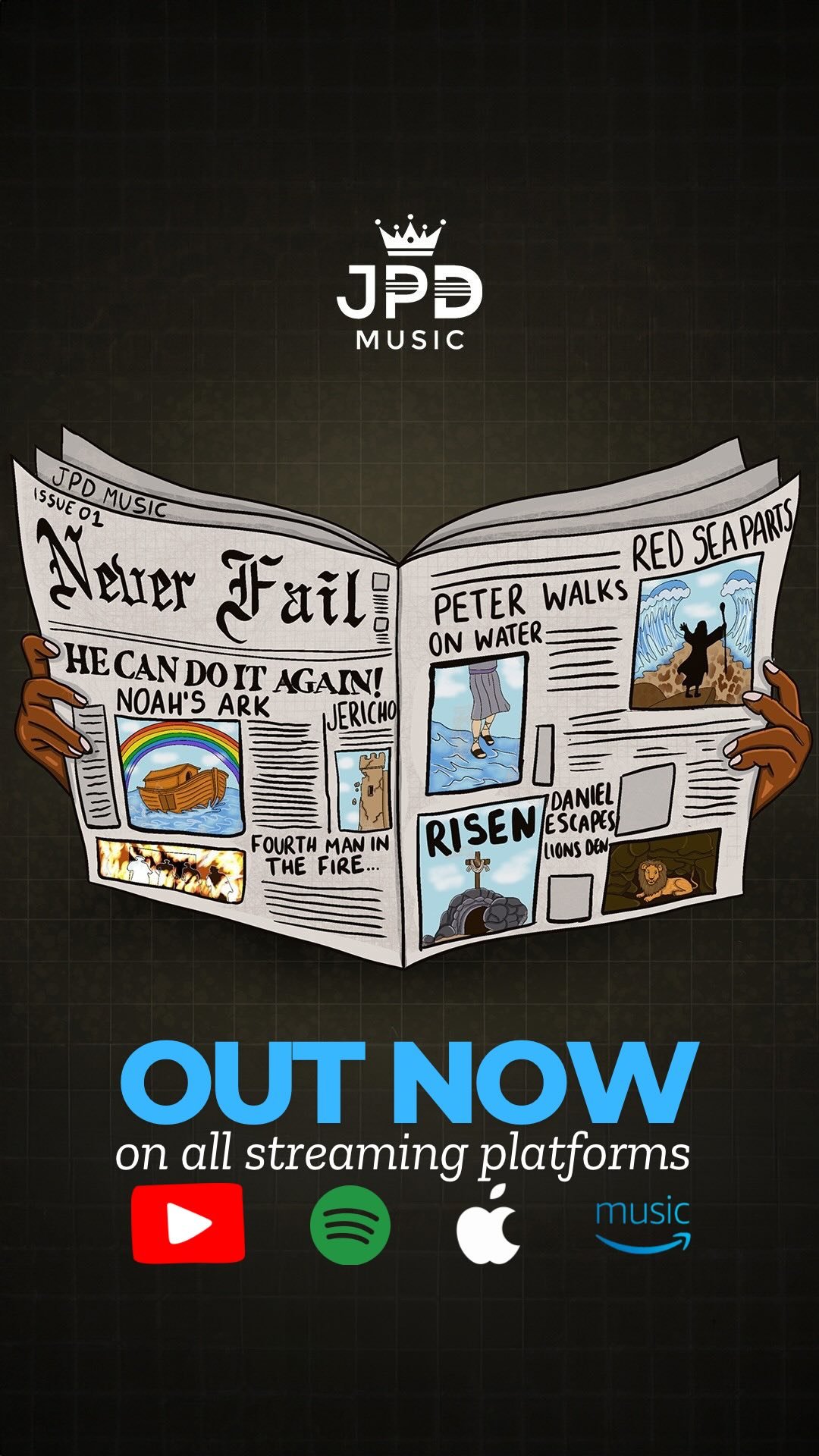 Never Fail is finally here!!
We’re so excited to share this with you — a song to remind you that God never fails.
It’s out on all platforms, so stream it, share it, and tag someone who needs to hear it!
#JPDMusic #JPD #Josephspalac