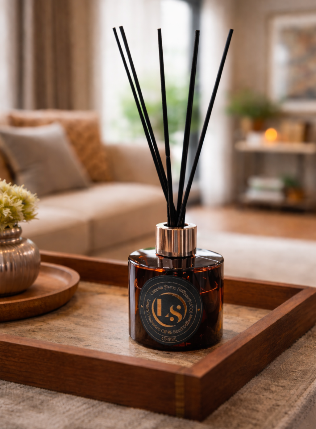 Amber Glass Luxury Reed Diffuser