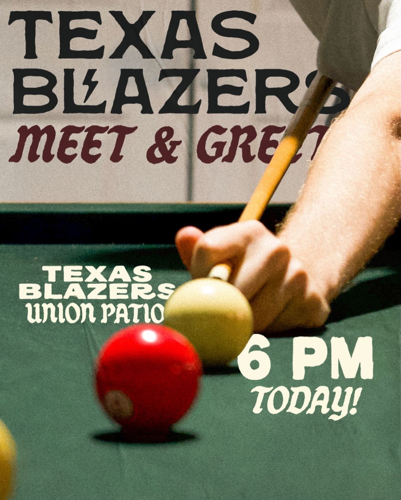 Our final Meet &amp; Greet is TODAY.
Join us tonight at 6 PM at the Texas Blazers Union Patio (the small patio across from the Barbara Jordan Statue).

This is a great opportunity to meet current Blazers, learn more about the organization, and ask an