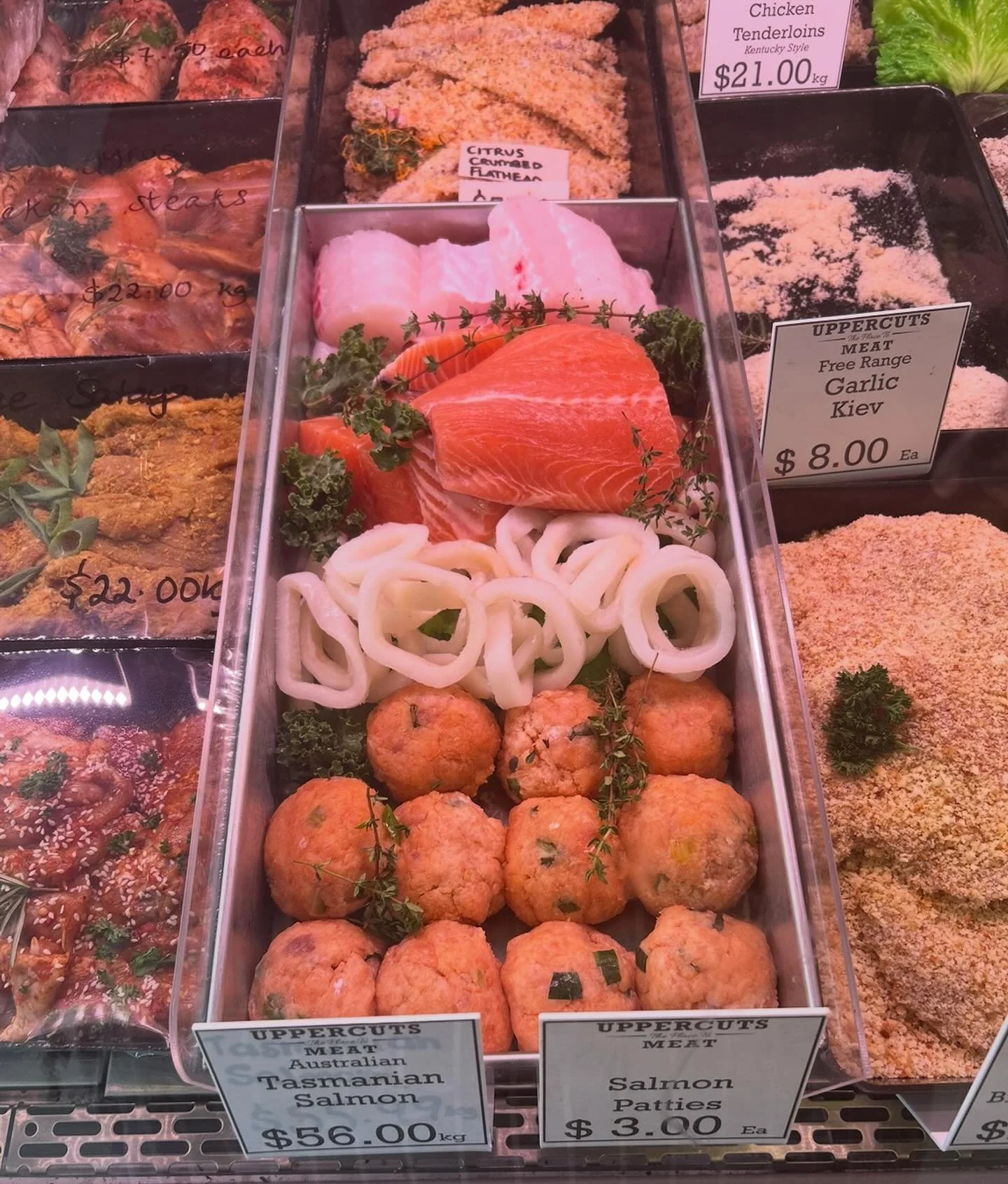 From ocean to plate, freshness you can see 🐟🦐
At Uppercuts, our seafood range is sustainably sourced, beautifully presented, and ready to impress &mdash; like these gorgeous salmon patties and fillets that are perfect for your next meal.

🛒 Come v