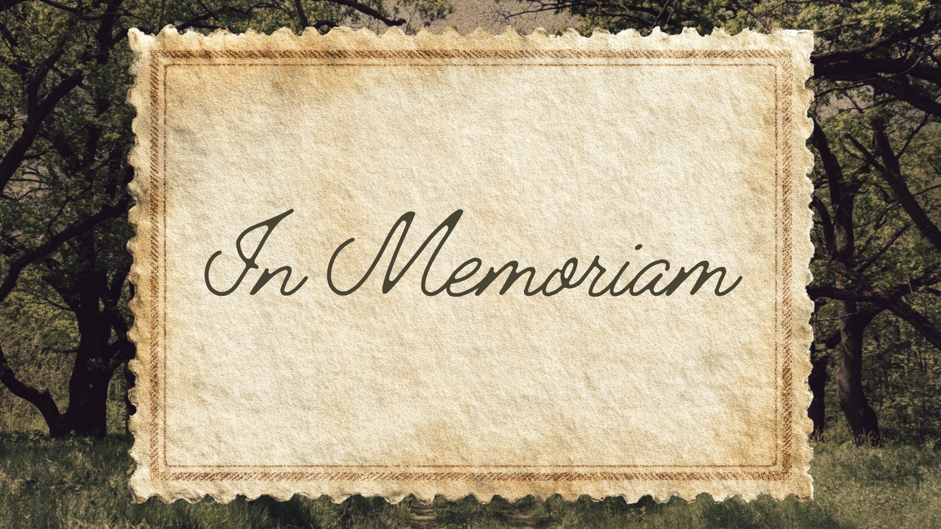 In Memoriam: A Remembrance Service
