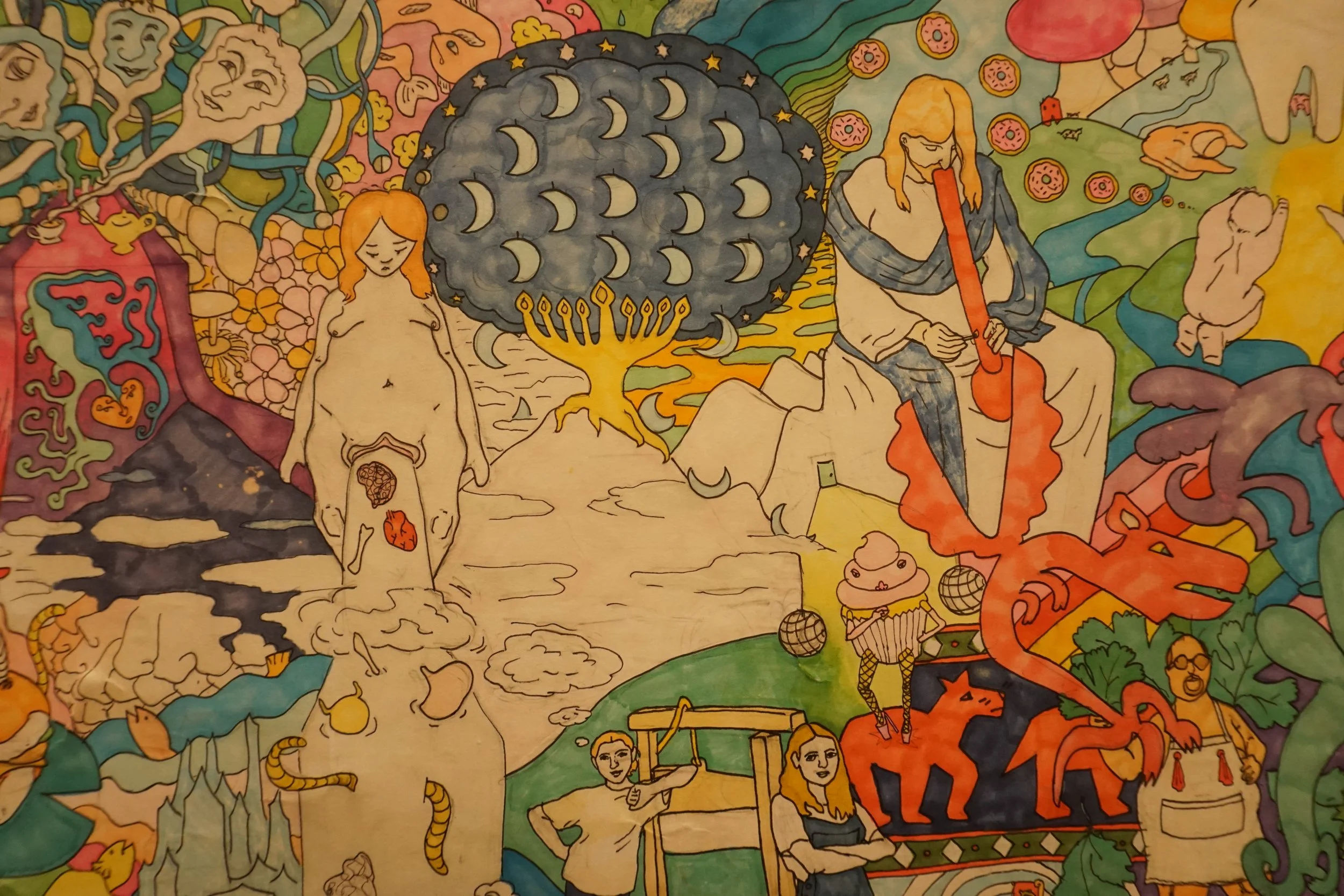 into the orchard, pen and marker on paper, 2021