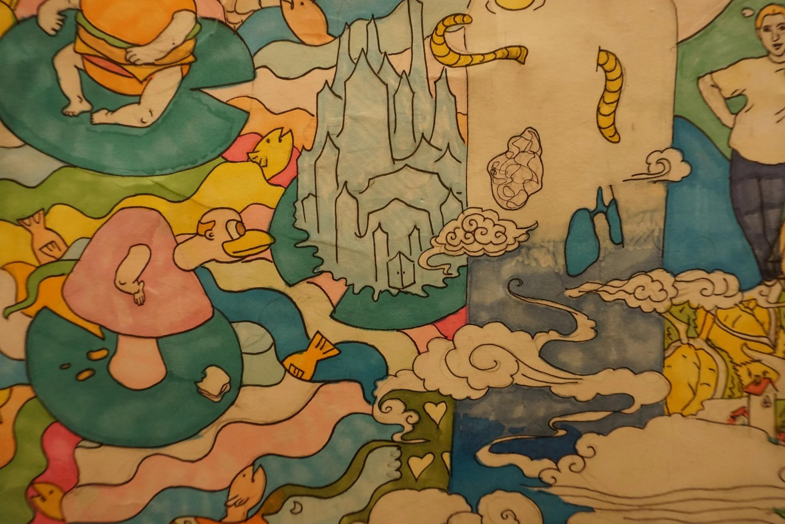 into the orchard, pen and marker on paper, 2021