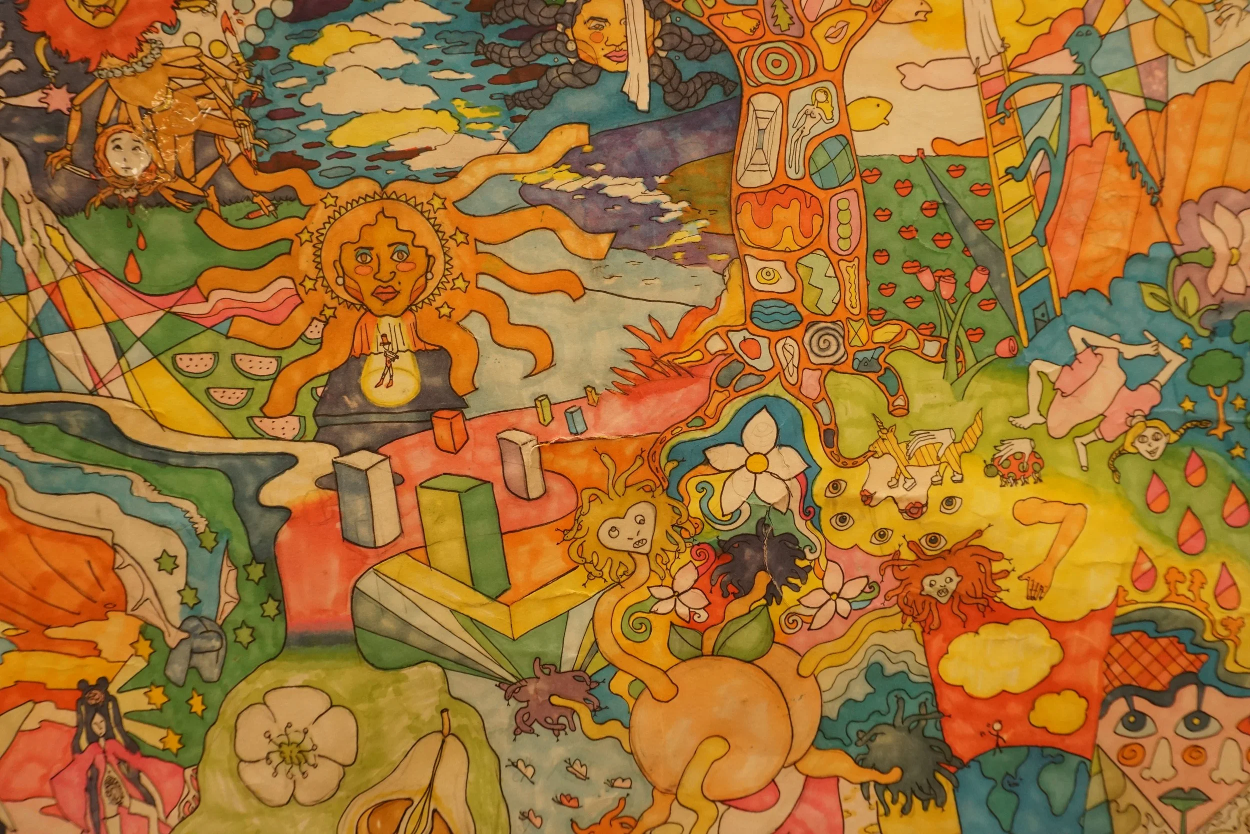 into the orchard, pen and marker on paper, 2021