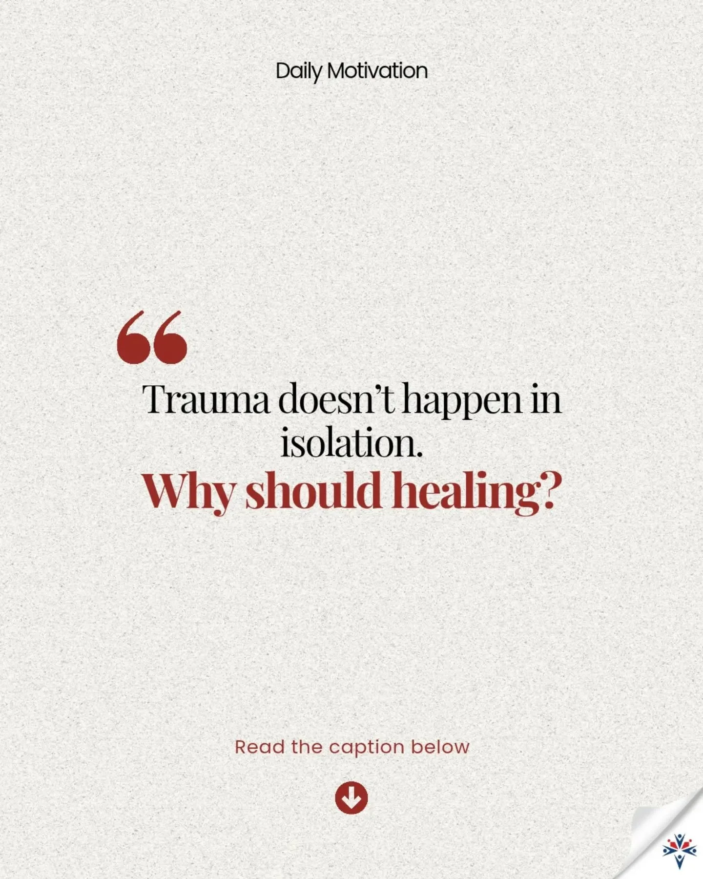 Trauma doesn&rsquo;t happen in isolation&hellip; so healing shouldn&rsquo;t either.

We&rsquo;re not meant to carry everything alone. There&rsquo;s strength in being seen, in being heard, and in finding your way back&mdash;together. 💛

#MentalHealth