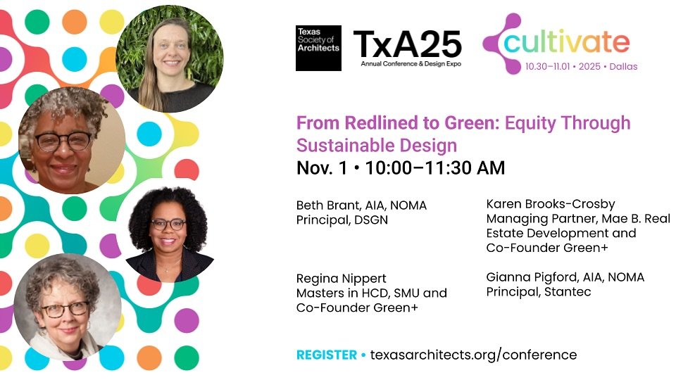 Here&rsquo;s another TxA &lsquo;25 workshop from our amazing DFW NOMA fam!

Practiced throughout the 20th century, redlining and other discriminatory practices were used to
segregate citizens and devalue homes in racially mixed neighborhoods. We will