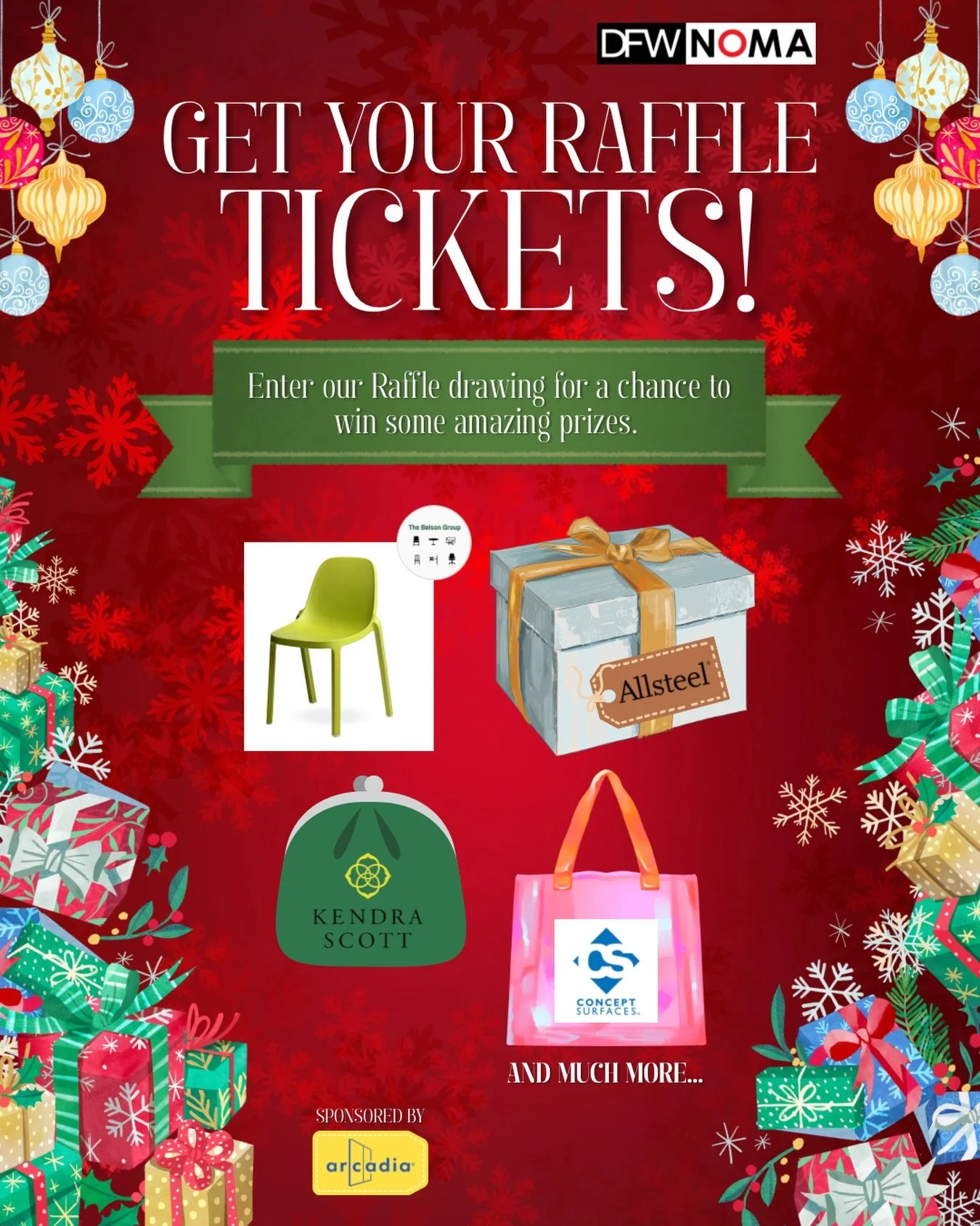 Don&rsquo;t forget to grab your Raffle Tickets!
We have some amazing prizes up for grabs during the Holiday party on 12/19. Can&rsquo;t wait to see you there. May the odds be ever in your favor! 🎁 

#dfwnoma #dfw #noma #raffle #prizes