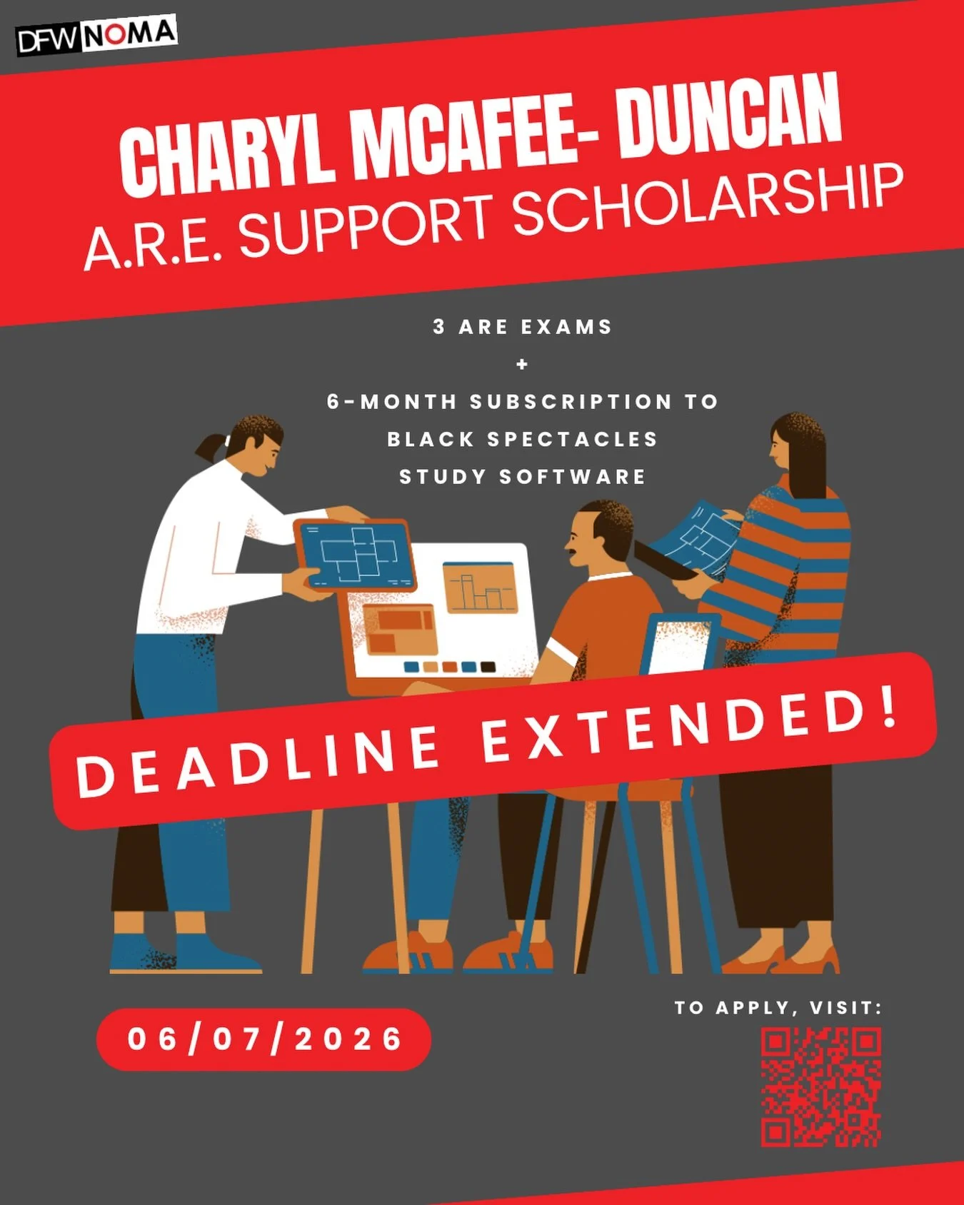 Our ARE Scholarship application deadline has been extended to Sunday June 7th! Don&rsquo;t forget to apply at the link in our bio!

#dfw #noma #dfwnoma #are #scholarship