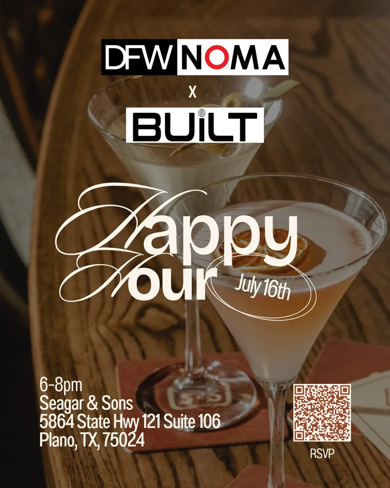 DFW NOMA x BUiLT Joint Happy Hour!
Grab a friend or two and join us at our next happy hour! 🍻 Happy Hours are open to non-members and allied professionals. RSVP link in bio

#dfwnoma #dfw #happyhour