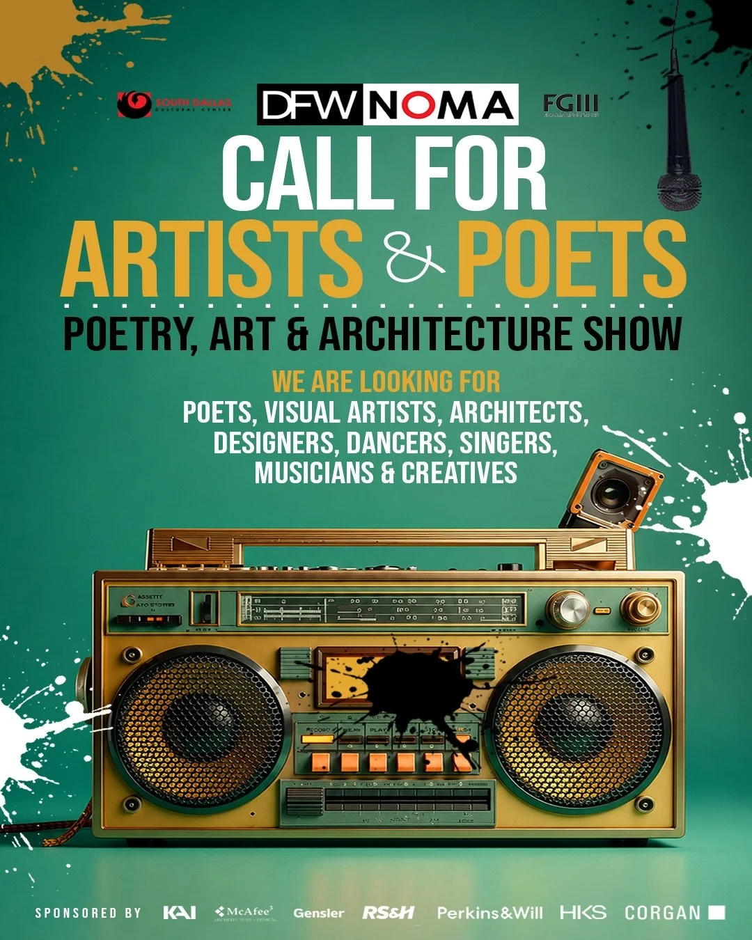 🚨 CALL FOR ARTISTS, POETS &amp; CREATIVES! 🚨

DFW NOMA, in partnership with the South Dallas Cultural Center and FGIII Fine Art Productions, is officially accepting submissions for the 2026 Poetry, Art, &amp; Architecture Show!

Theme: RESPECT THE 