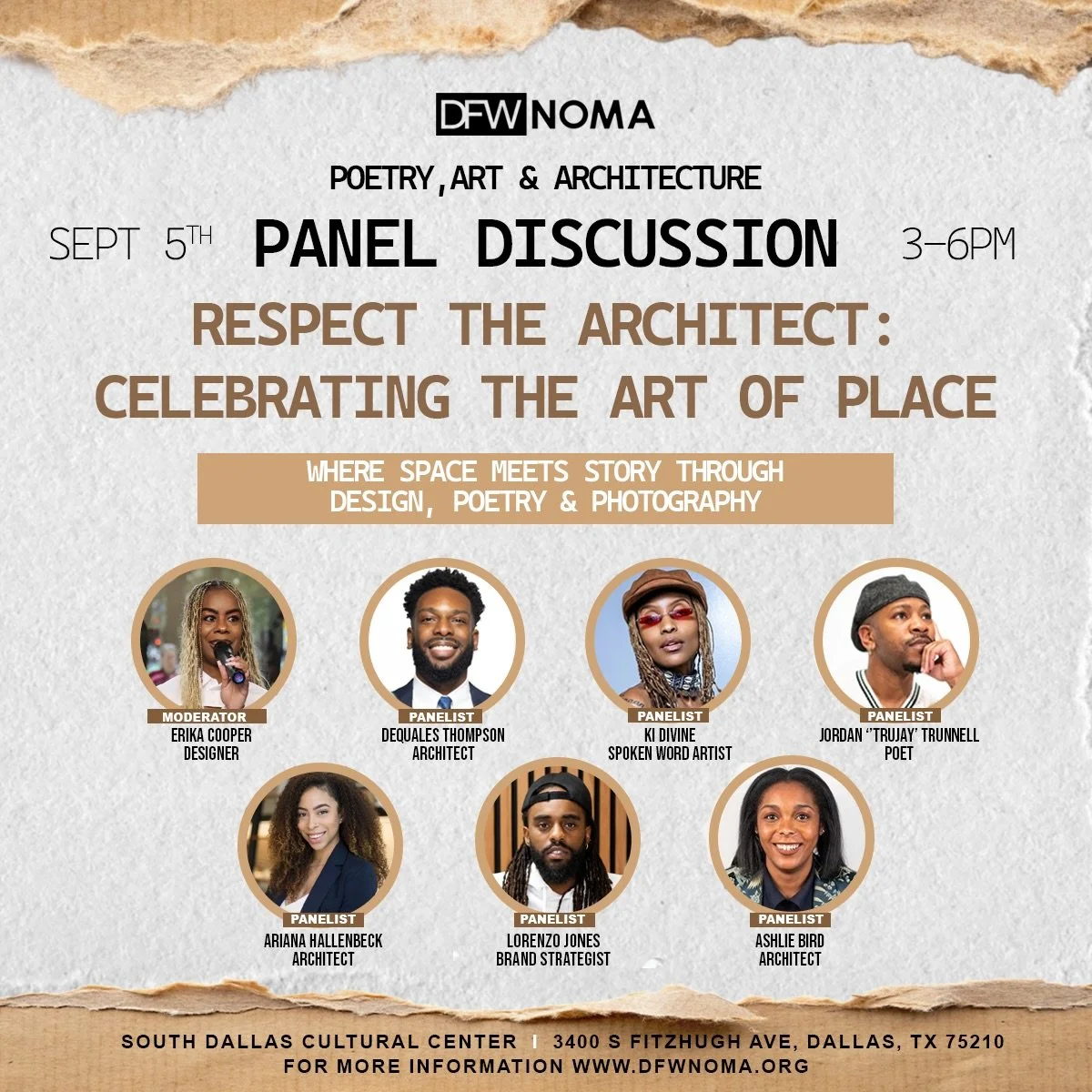 RESPECT THE ARCHITECT: CELEBRATING THE ART OF PLACE
Where space meets story through design, poetry and photography.
&nbsp;
Join us for an inspiring panel discussion exploring how design, poetry and photography shape the way we experience place, revea