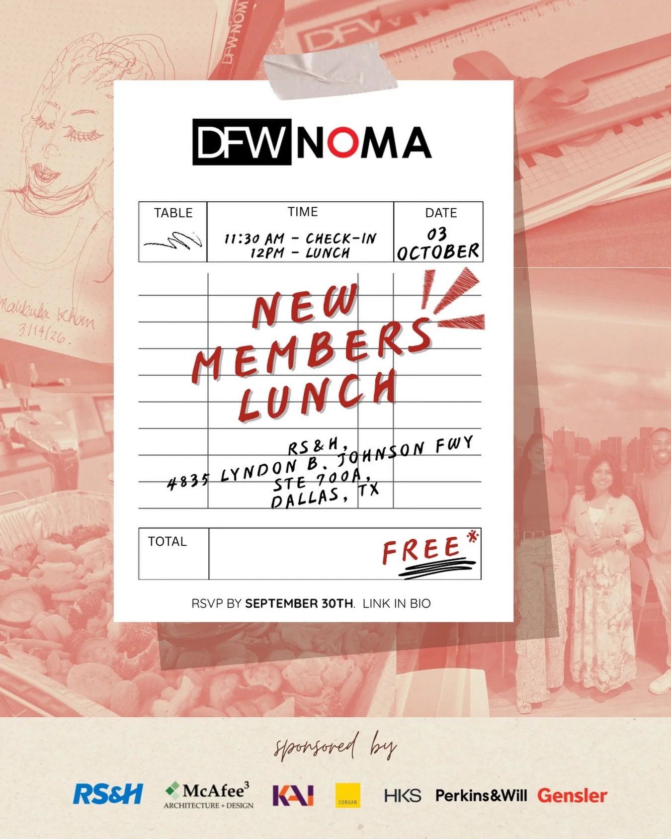 🚨CALLING ALL NEW DFNOMA MEMBERS 🚨

It&rsquo;s about time for our second and final new members lunch! If you haven&rsquo;t had the chance to attend one yet, now is the time.

Join us on SATURDAY, OCTOBER 3RD for free lunch, free DFWNOMA merch, netwo
