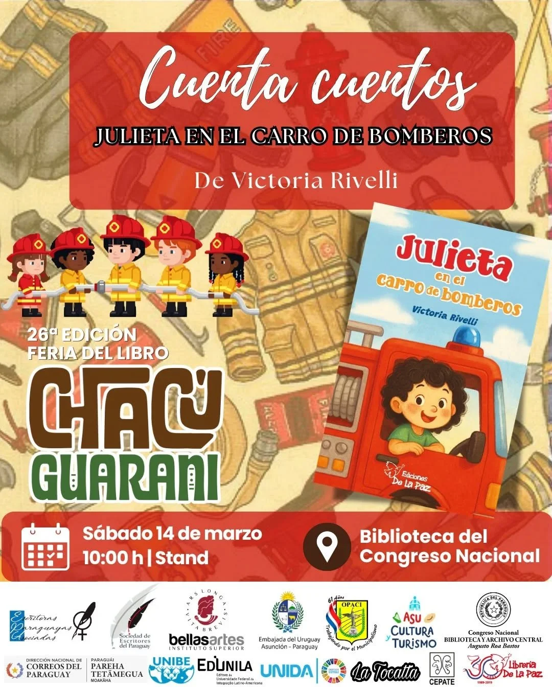 Cuenta cuentos, “Julieta en el carro de los bomberos”, de Victoria Rivelli