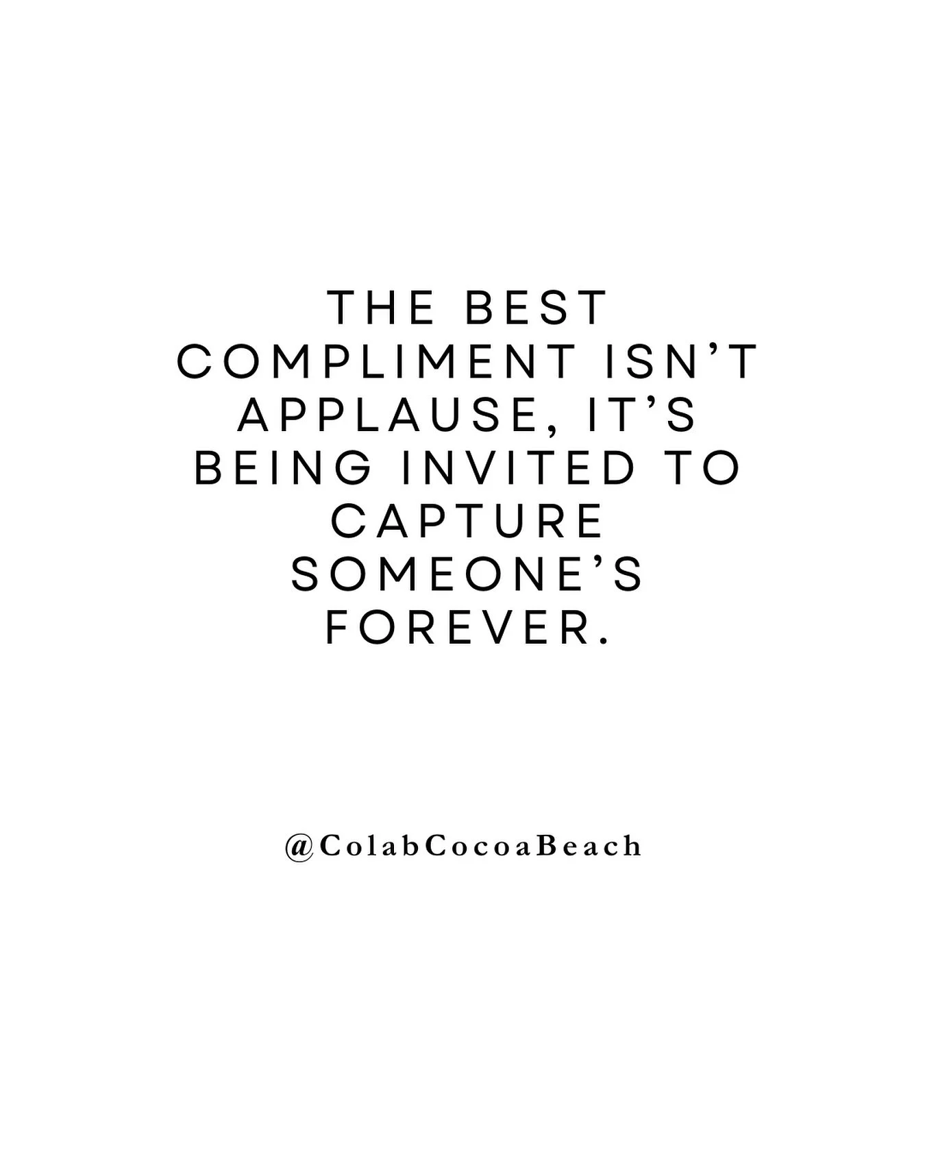 As photographers, the greatest honor is being trusted with life&rsquo;s most meaningful moments. From weddings to milestones, family portraits to branding sessions, every photo is a chance to tell a story that lasts forever. 

At @colabcocoabeach, we