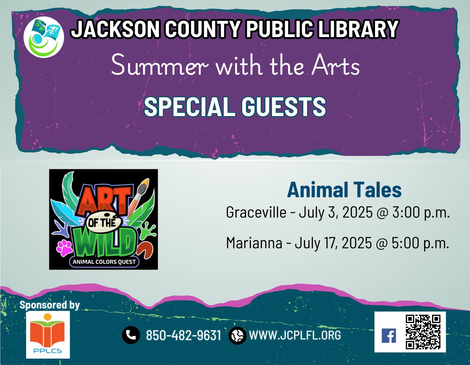 The Jackson County Public Library will present Animal Tales at 3:00 p.m. at the Graceville branch.
