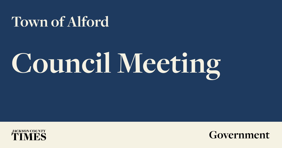 The Alford Town Council will meet at 6:00 p.m.