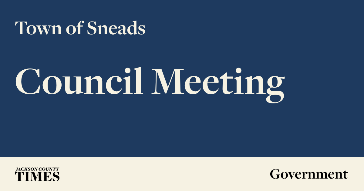 The Sneads Town Council will meet at 6:00 p.m.