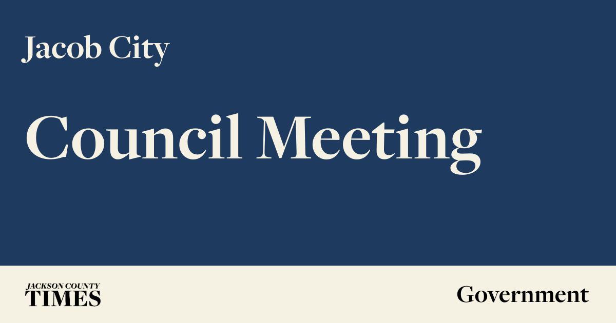 The Jacob City Council will meet at 6:00 p.m.